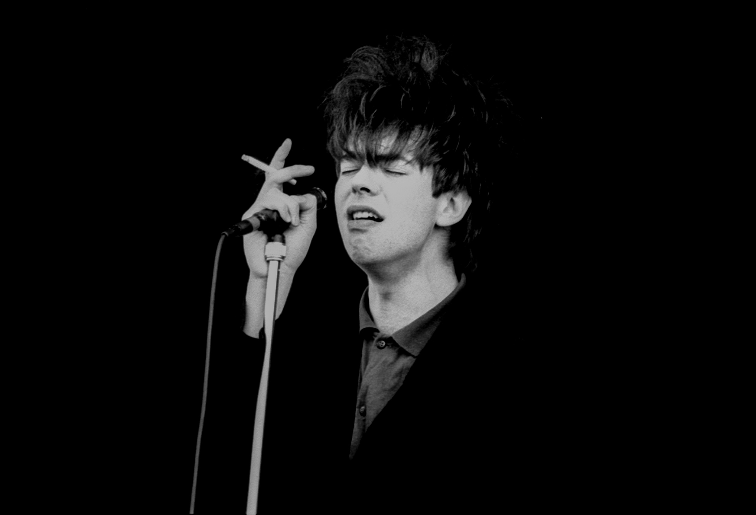 British alternative rock band Echo and the Bunnymen with lead singer Ian McCulloch performs at Rock Torhout festival, Torh...