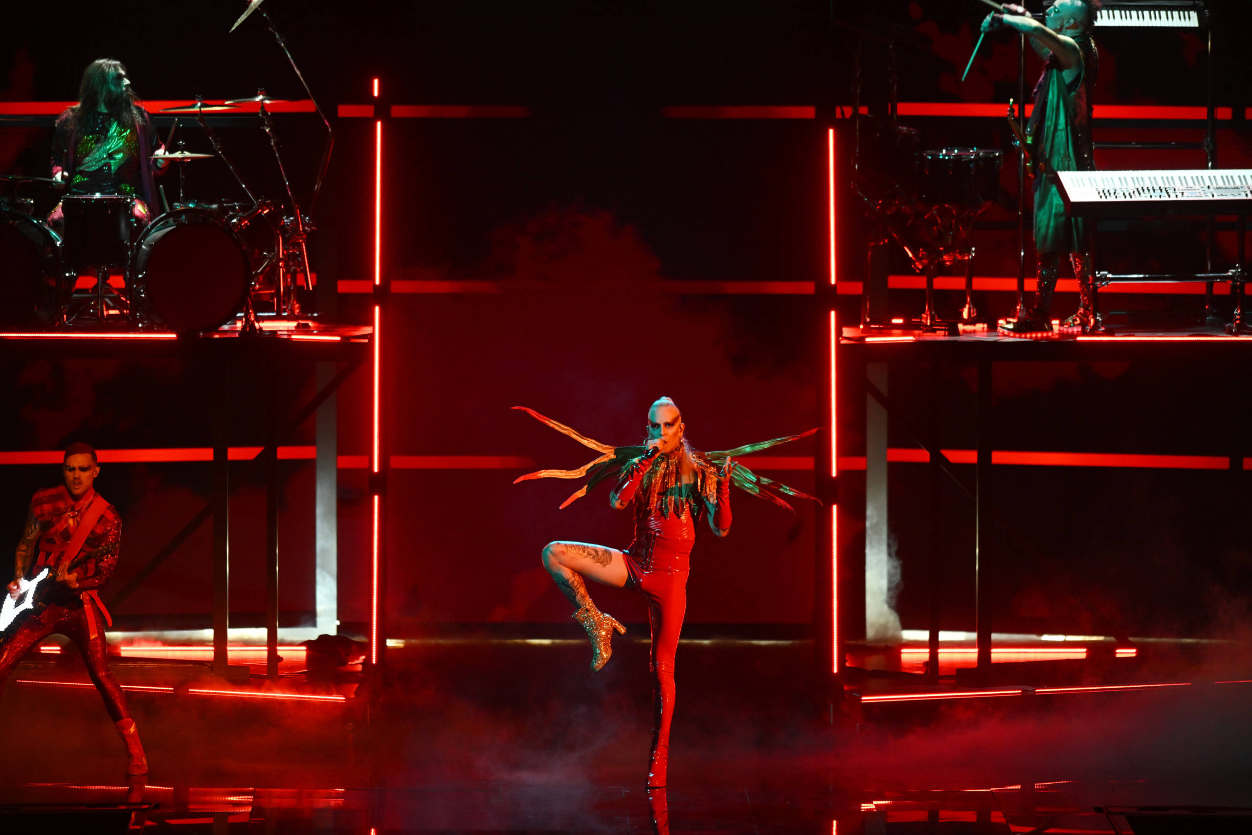 Lord of the Lost auf der ESC-Bühne im Finale in Liverpool.