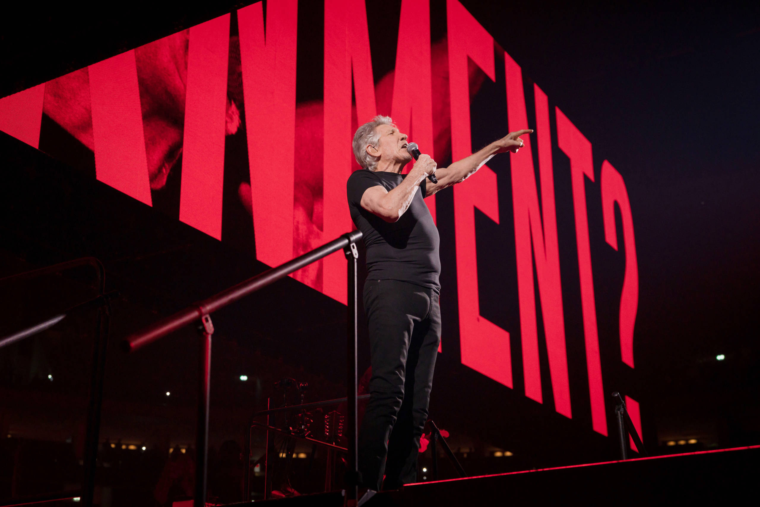 BERLIN, GERMANY - MAY 17: British singer Roger Waters performs live on stage during a concert at the Mercedes-Benz Arena o...