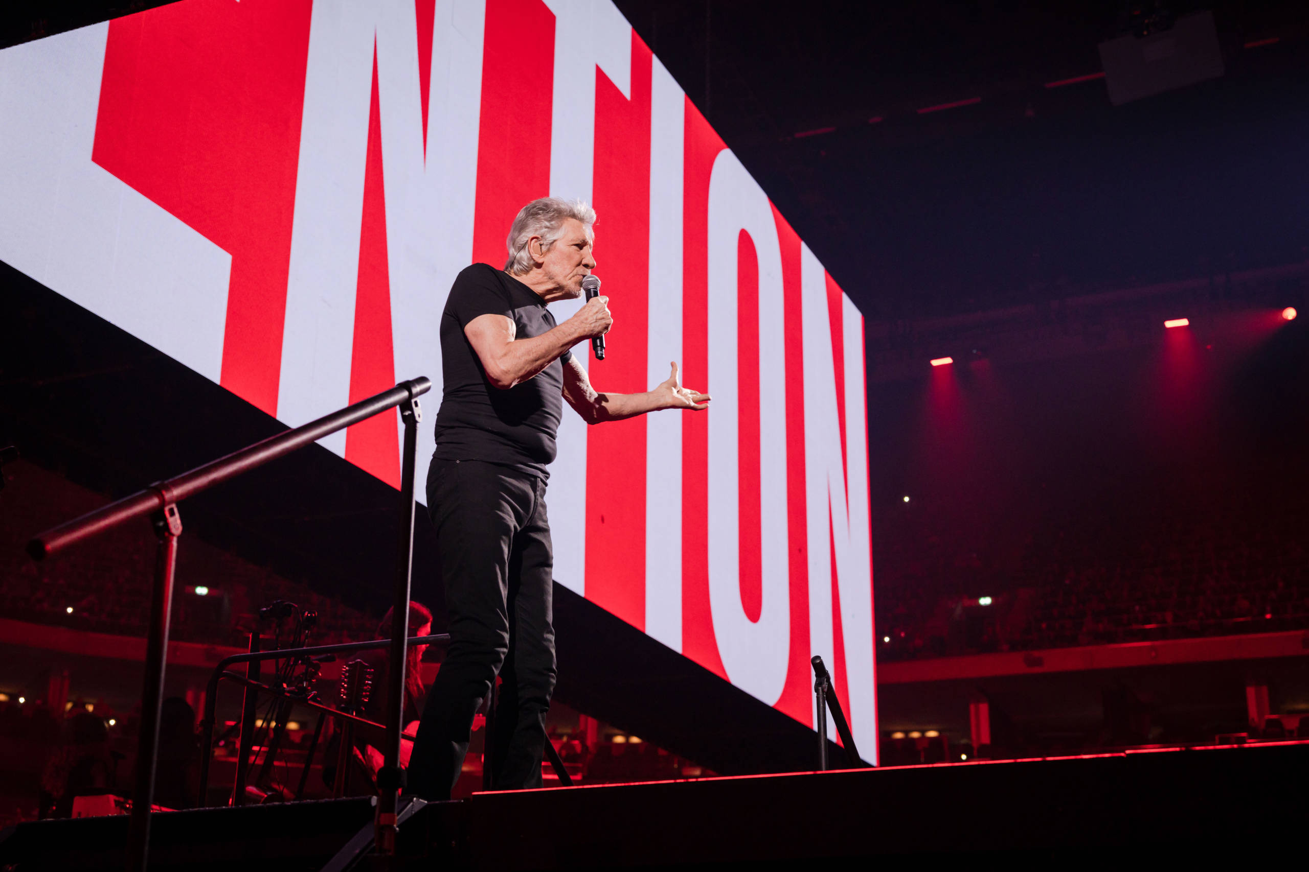 BERLIN, GERMANY - MAY 17: British singer Roger Waters performs live on stage during a concert at the Mercedes-Benz Arena o...