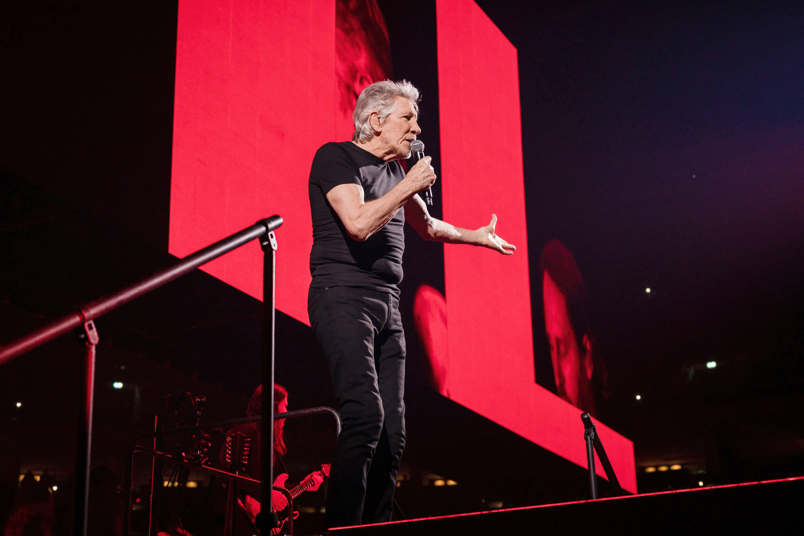 BERLIN, GERMANY - MAY 17: British singer Roger Waters performs live on stage during a concert at the Mercedes-Benz Arena o...