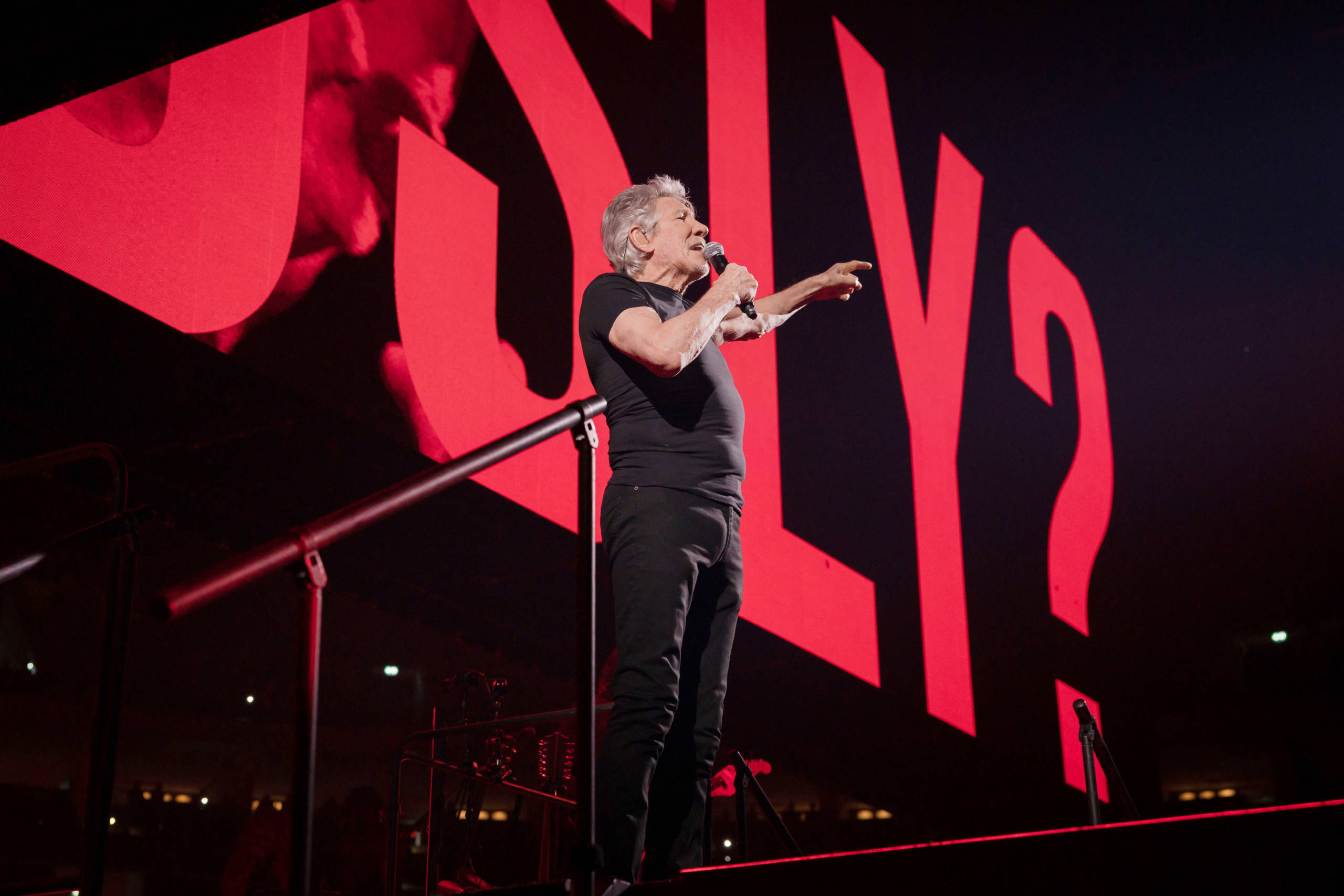 BERLIN, GERMANY - MAY 17: British singer Roger Waters performs live on stage during a concert at the Mercedes-Benz Arena o...