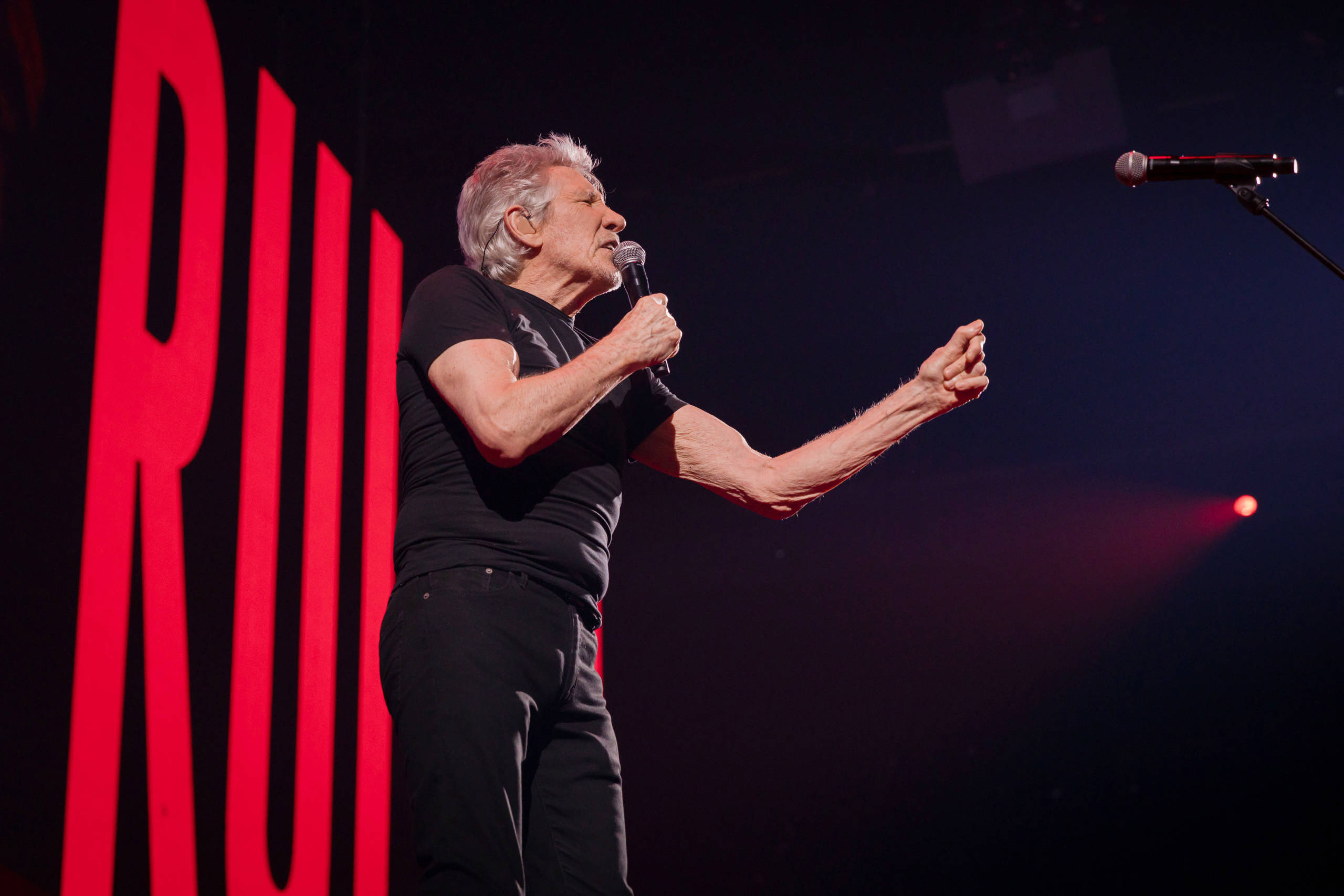 BERLIN, GERMANY - MAY 17: British singer Roger Waters performs live on stage during a concert at the Mercedes-Benz Arena o...
