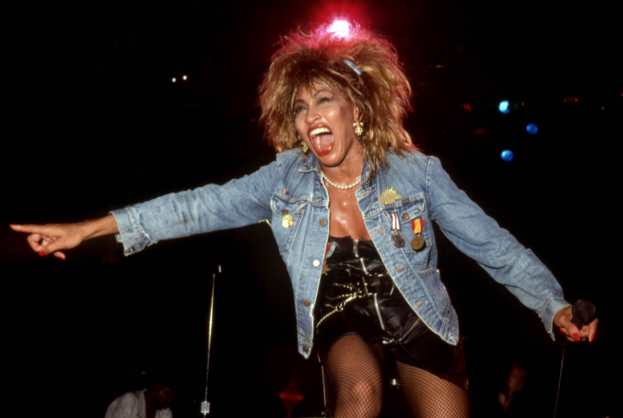 DETROIT - AUGUST 28:  American-Swiss singer and actress, Tina Turner performs at the Joe Louis Arena during her "Private D...