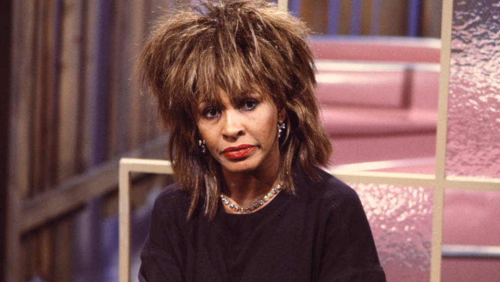 View of American R&B, Rock, and Pop singer Tina Turner during an interview on MTV at Teletronic Studios, New York, New Yo