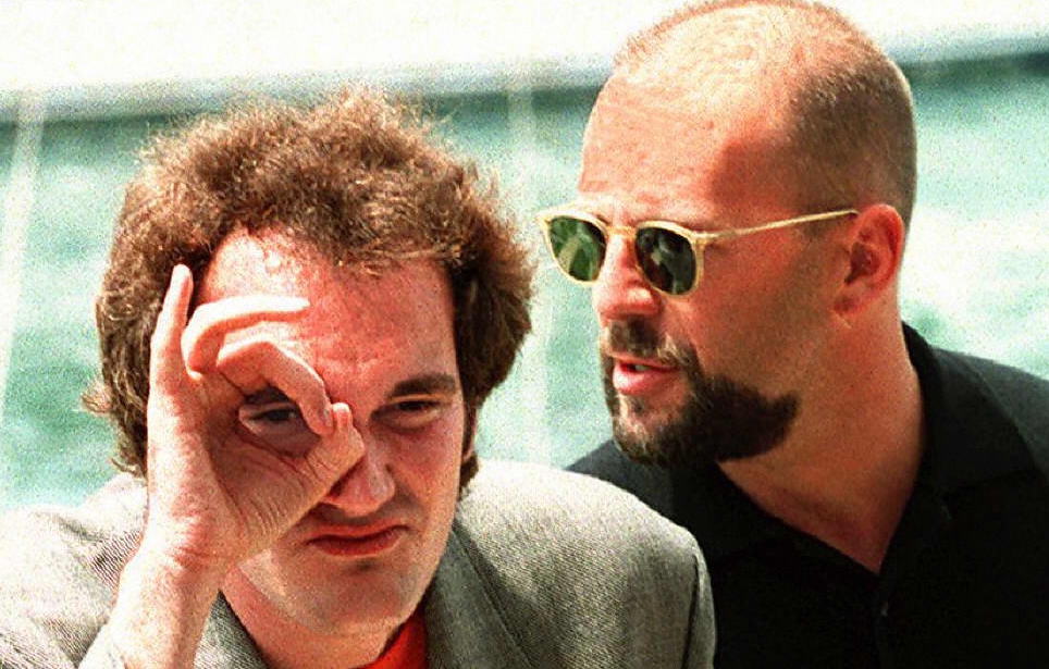 Quentin Tarantino und Bruce Willis bei der „Pulp Fiction“-Premiere in Cannes 1994