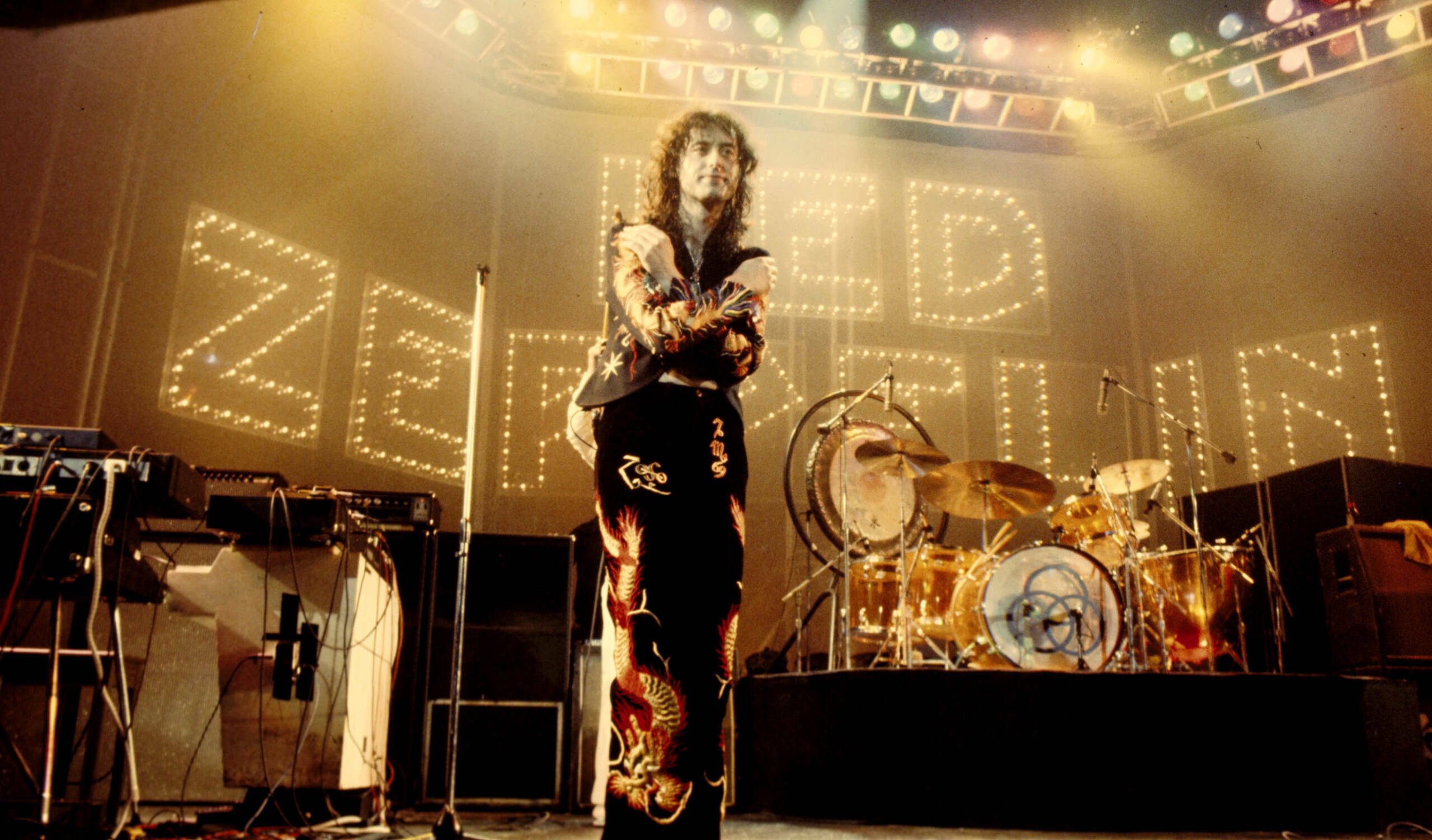Led Zeppelin 1975 Jimmy Page Earls Court  (Photo by Chris Walter/WireImage)