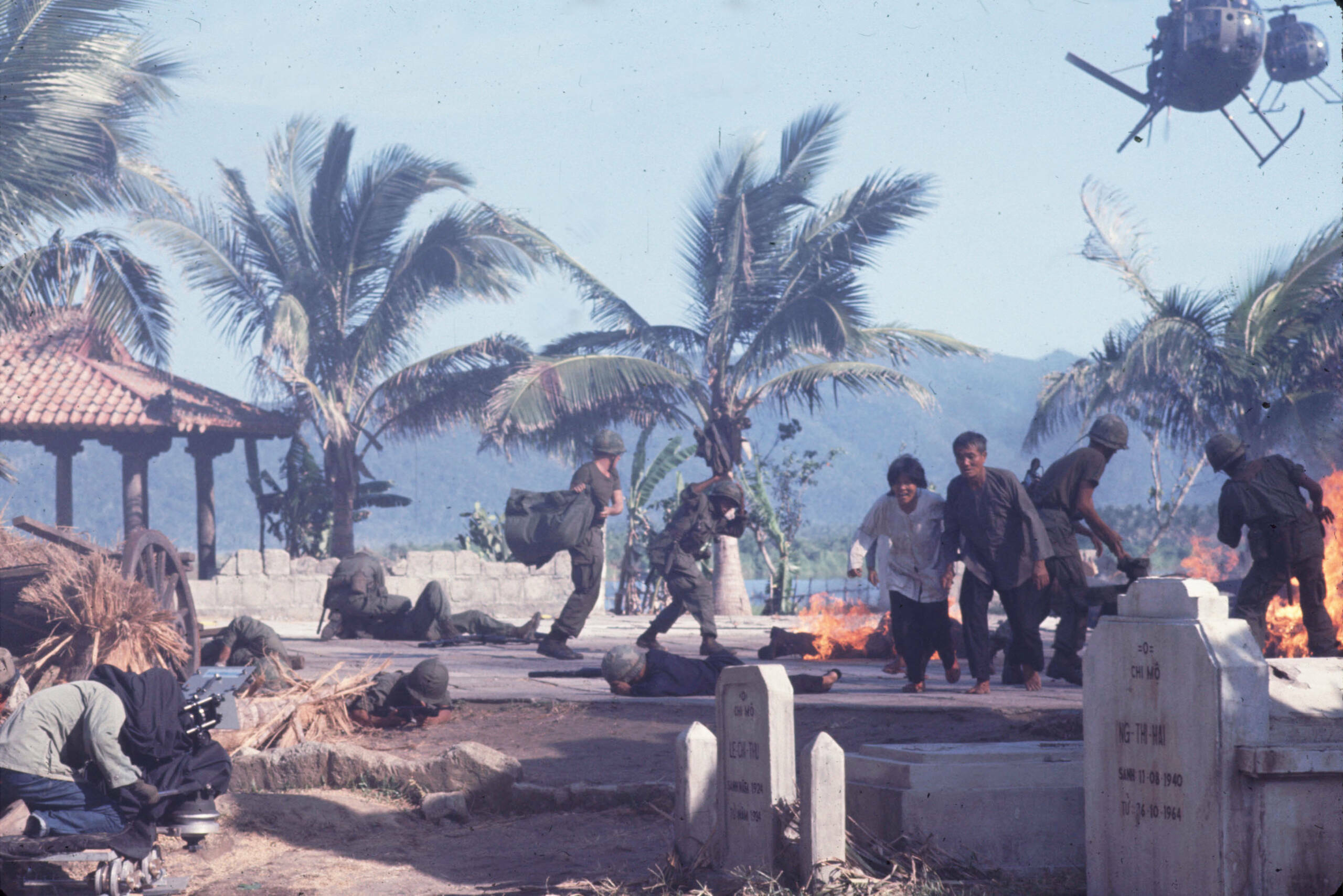 025412 08: A cameraman films a take On the set of Francis Ford Coppola's Vietnam War epic "Apocalypse Now," April 28, 1976...