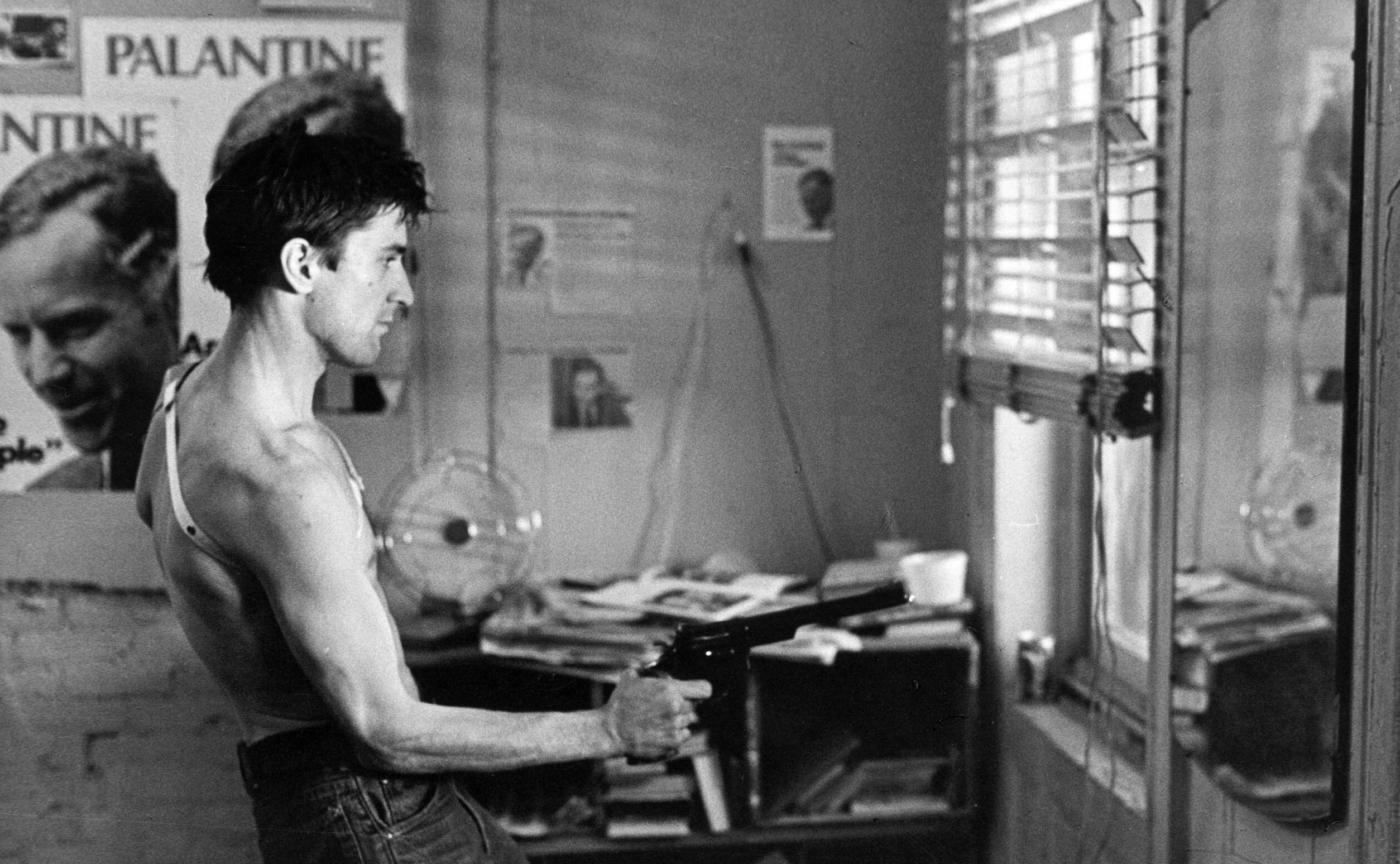 NEW YORK - 1976: Robert De Niro performs the famous 'Are you looking at me?' scene in Taxi Driver directed by Martin Scors...