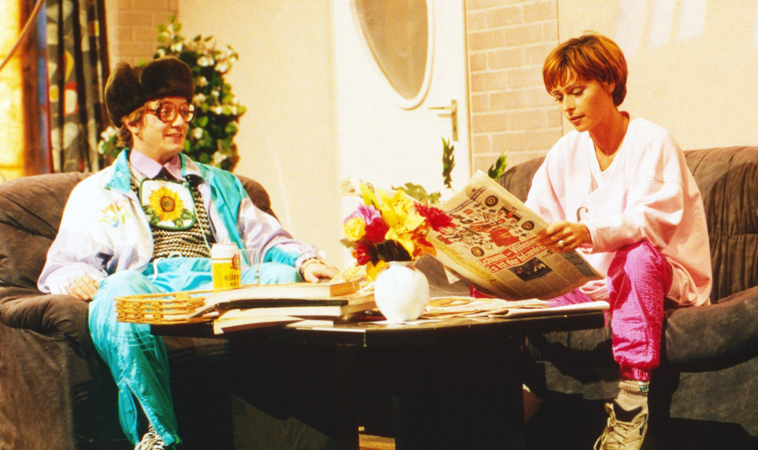 RTL Samstag Nacht, Comedyshow, Deutschland 1993 - 1998, Darsteller: Wigald Boning und Christina Plate in einem Sketch. (Ph...