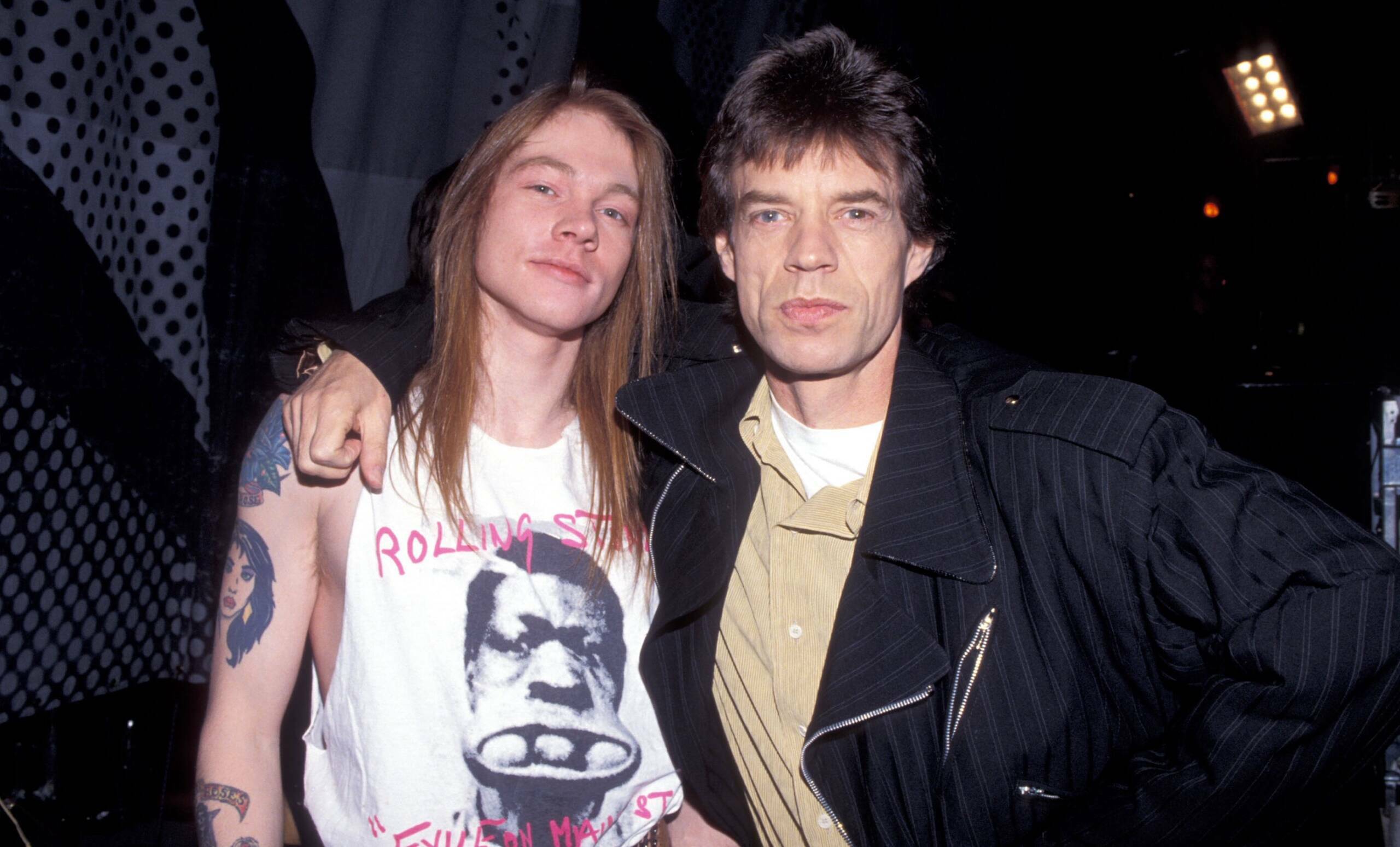 Axl Rose von Guns N' Roses und Mick Jagger von den Rolling Stones
