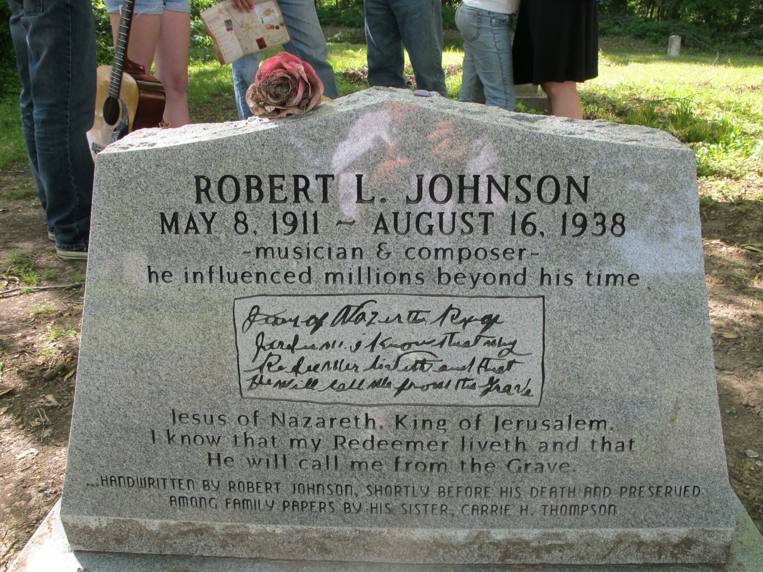 GREENWOOD, MS-  MAY 6, 2011: The gravestone at Little Zion Missionary Baptist Church, the most credible of the three grave...