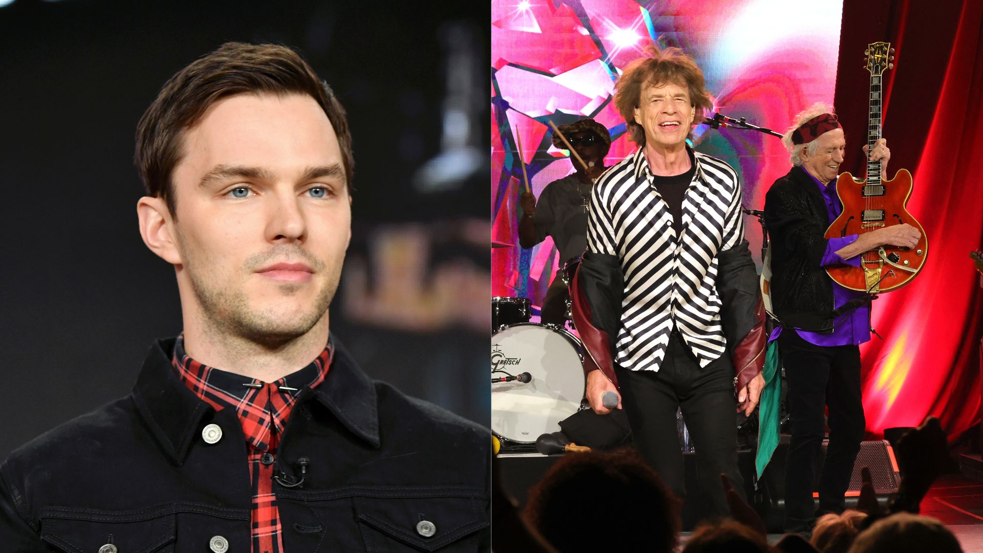 Nicholas Hoult (links) und die Rolling Stones (rechts)