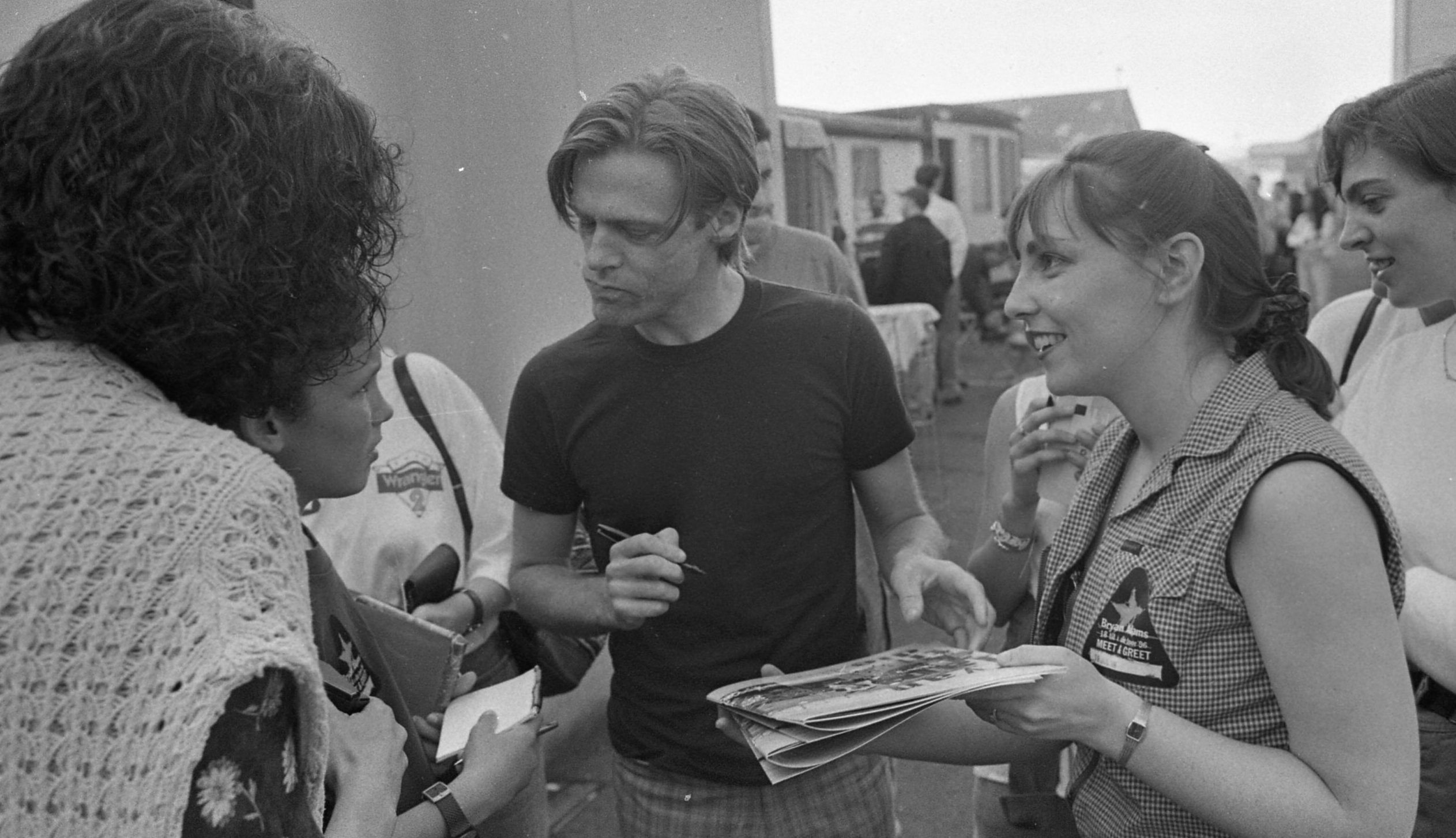 Bryan Adams signs autographs after the concert at The Point Depot, Dublin, 22/07/1996 (Part of the Indeopendent Newspapers...