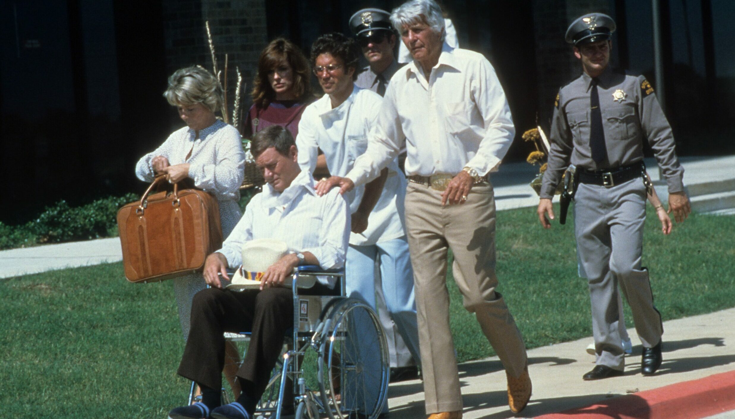 LOS ANGELES - 1980: Actor Larry Hagman on set of Dallas in 1980 in Los Angeles, California. (Photo by Donaldson Collection...