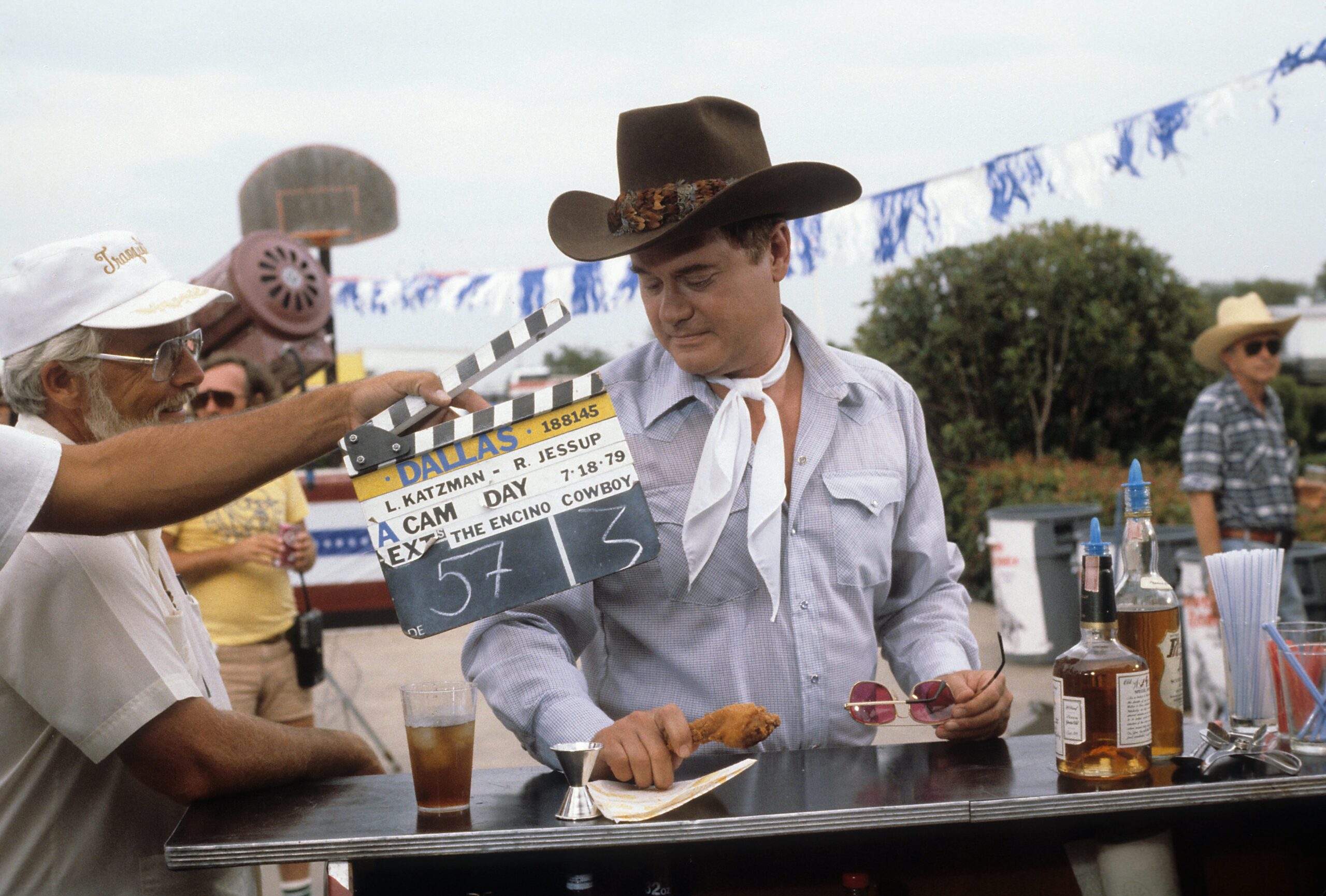 LOS ANGELES - JULY 18: Actor Larry Hagman on set of Dallas in July 18, 1979 in Los Angeles, California. (Photo by Donaldso...