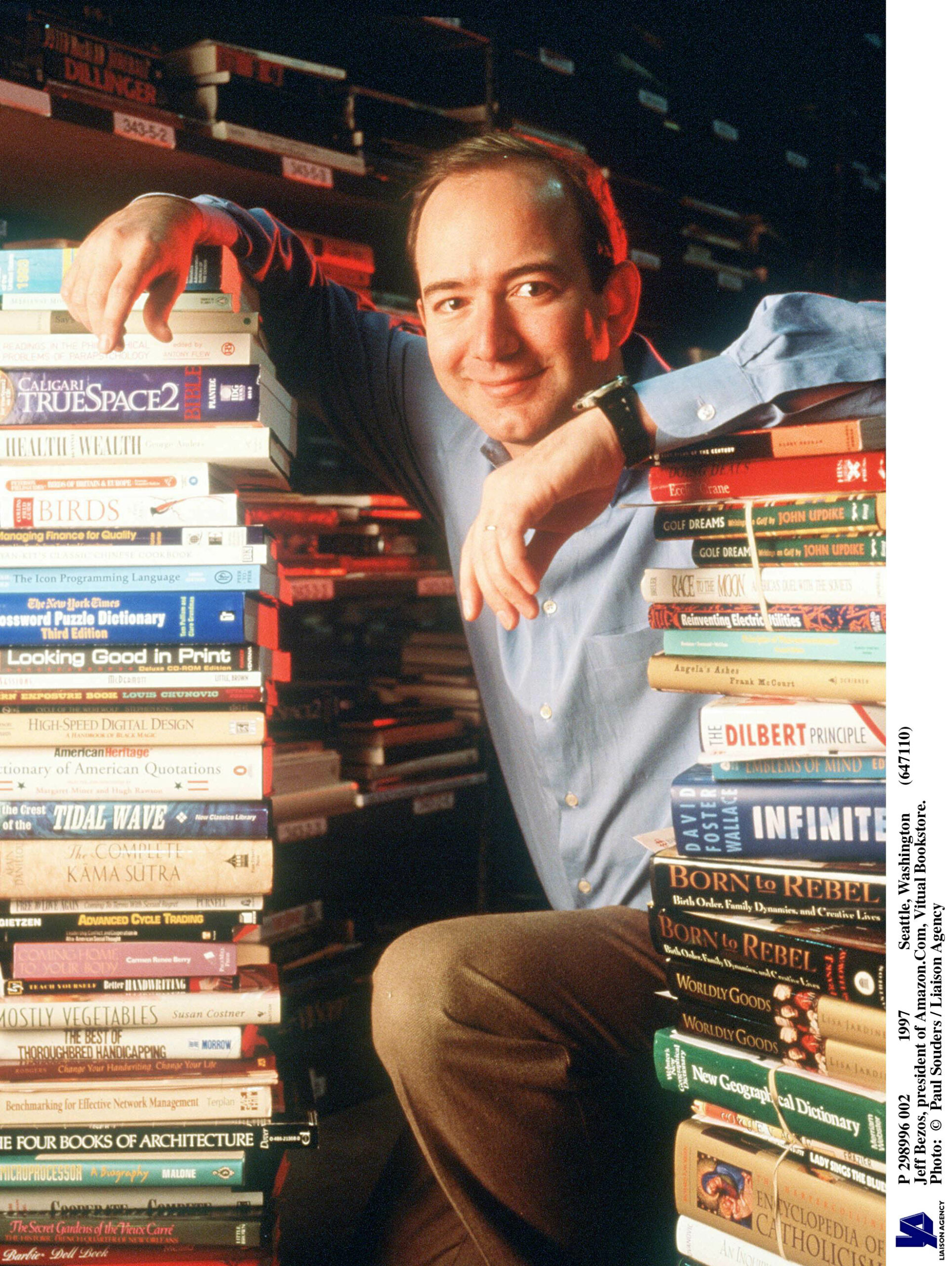 298996 02: Jeff Bezos, Founder & Ceo Of Amazon.Com, Poses For Portrait January 1, 1997 In Seattle, Wa.  (Photo By Paul Sou...