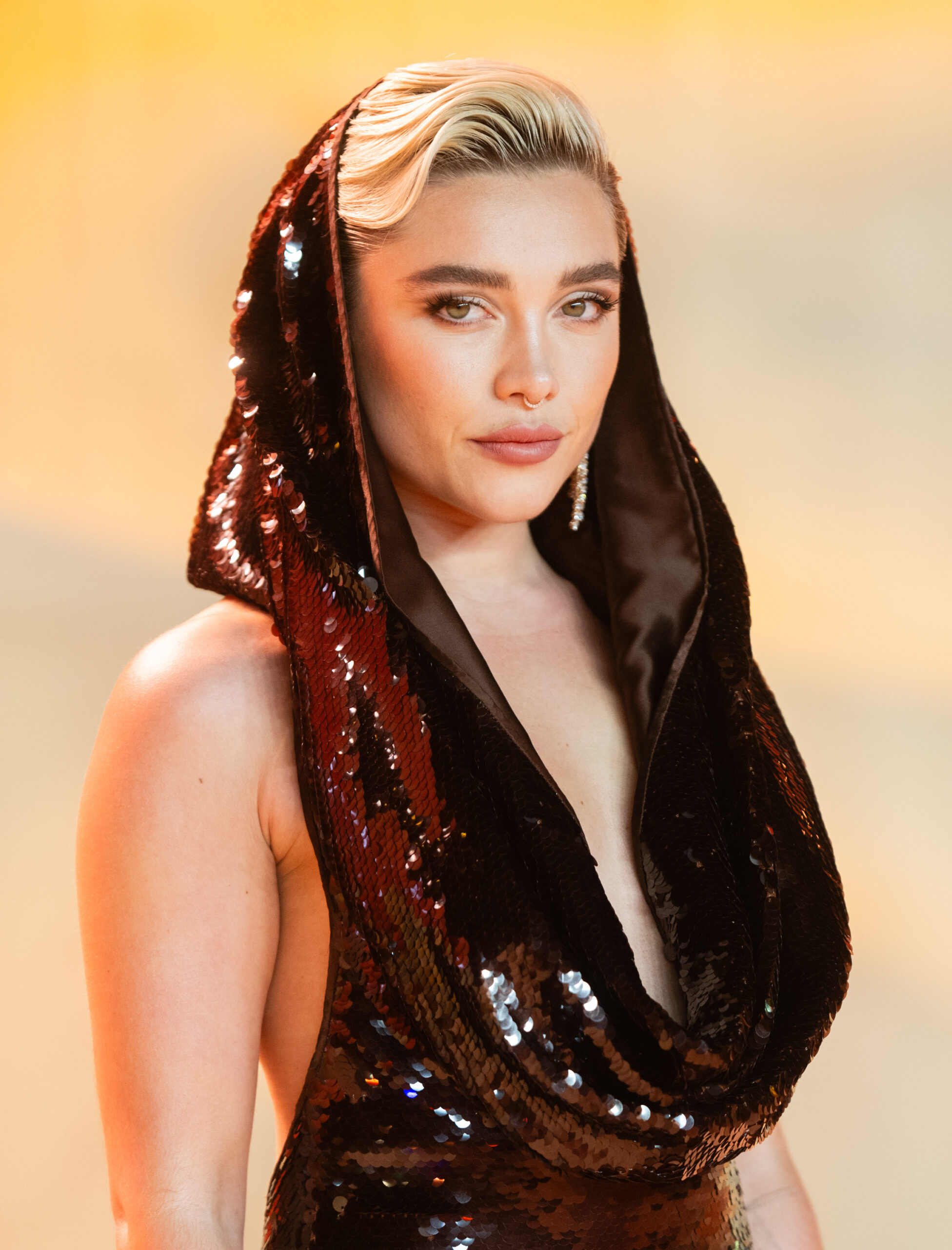 LONDON, ENGLAND - FEBRUARY 15: Florence Pugh attends the World Premiere of "Dune: Part Two" in London's Leicester Square o...