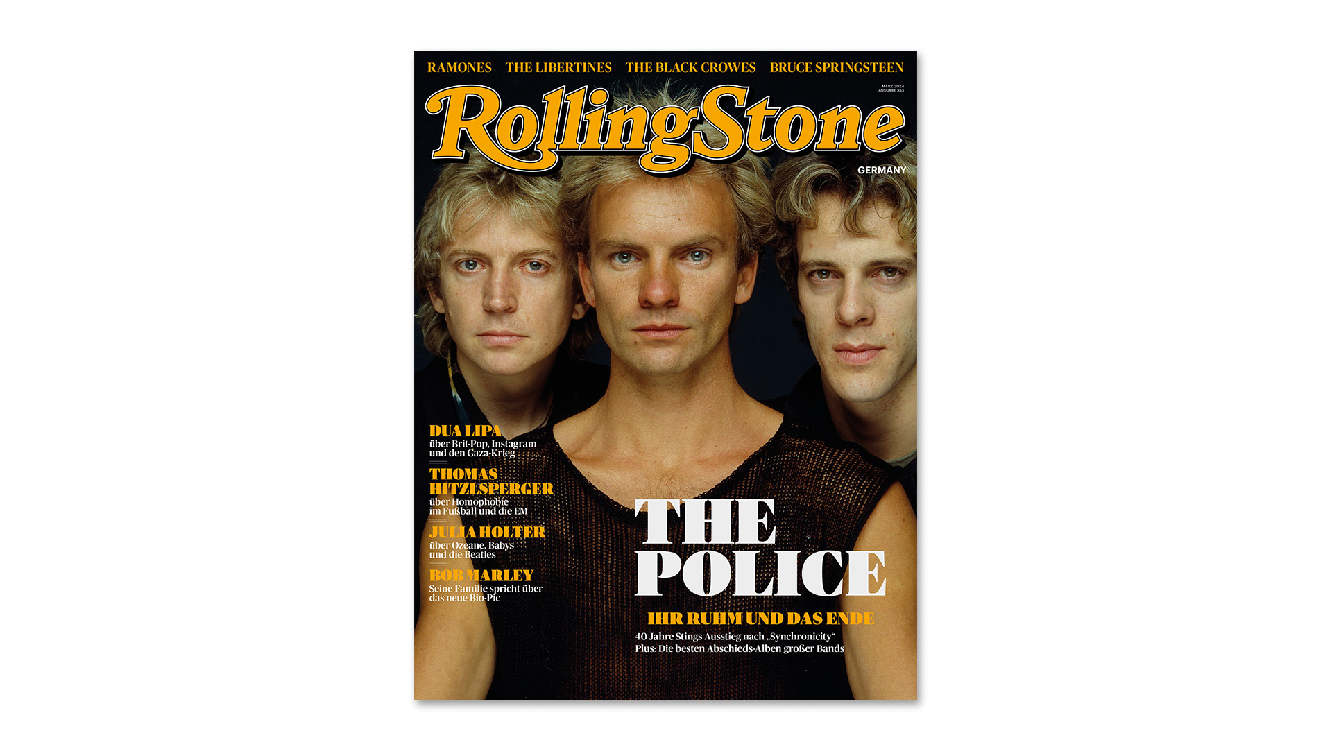 Das Cover der März-Ausgabe des ROLLING STONE mit The Police