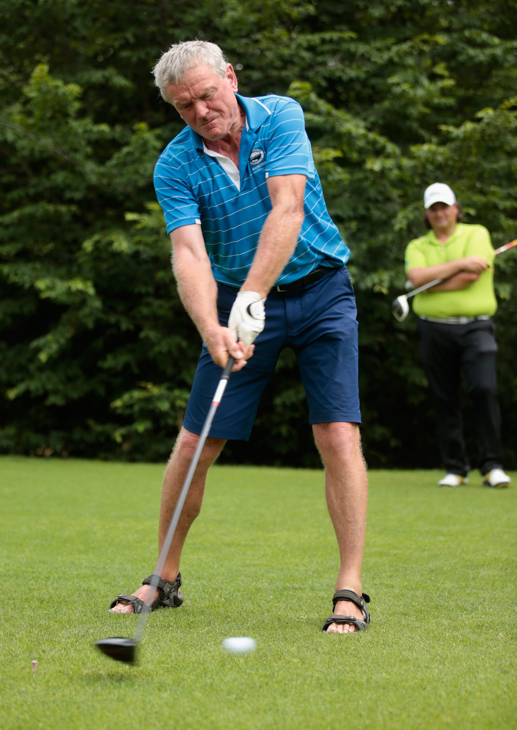 BOLZANO, ITALY - JULY 08:  Sepp Maier plays golf in the morning of day 2 of the FIFA World Champions of 1990 meeting at Ho...