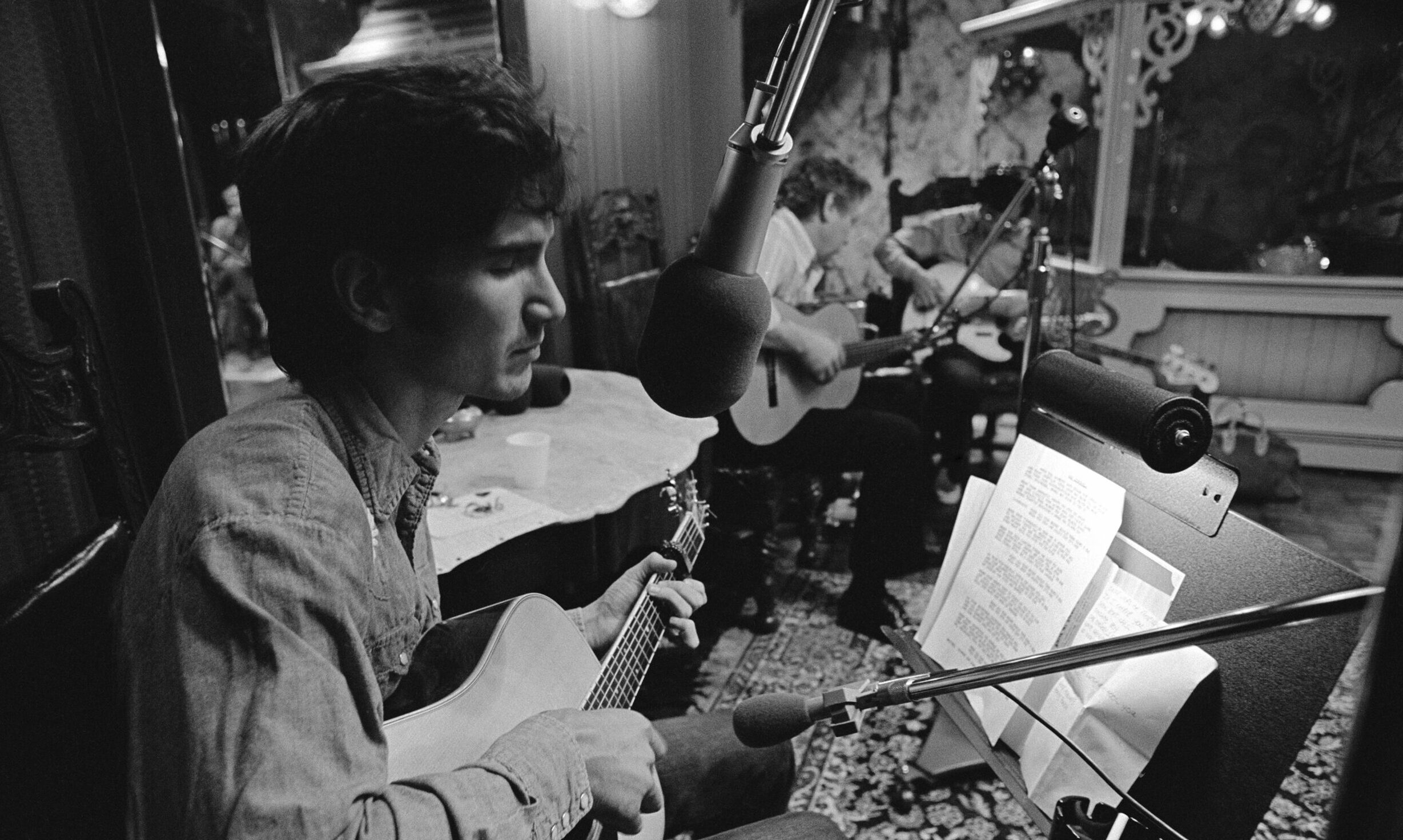 Singer, songwriter, musician Townes Van Zandt at Jack Clement Recording Studios,
recording with Cowboy Jack Clement and ot...