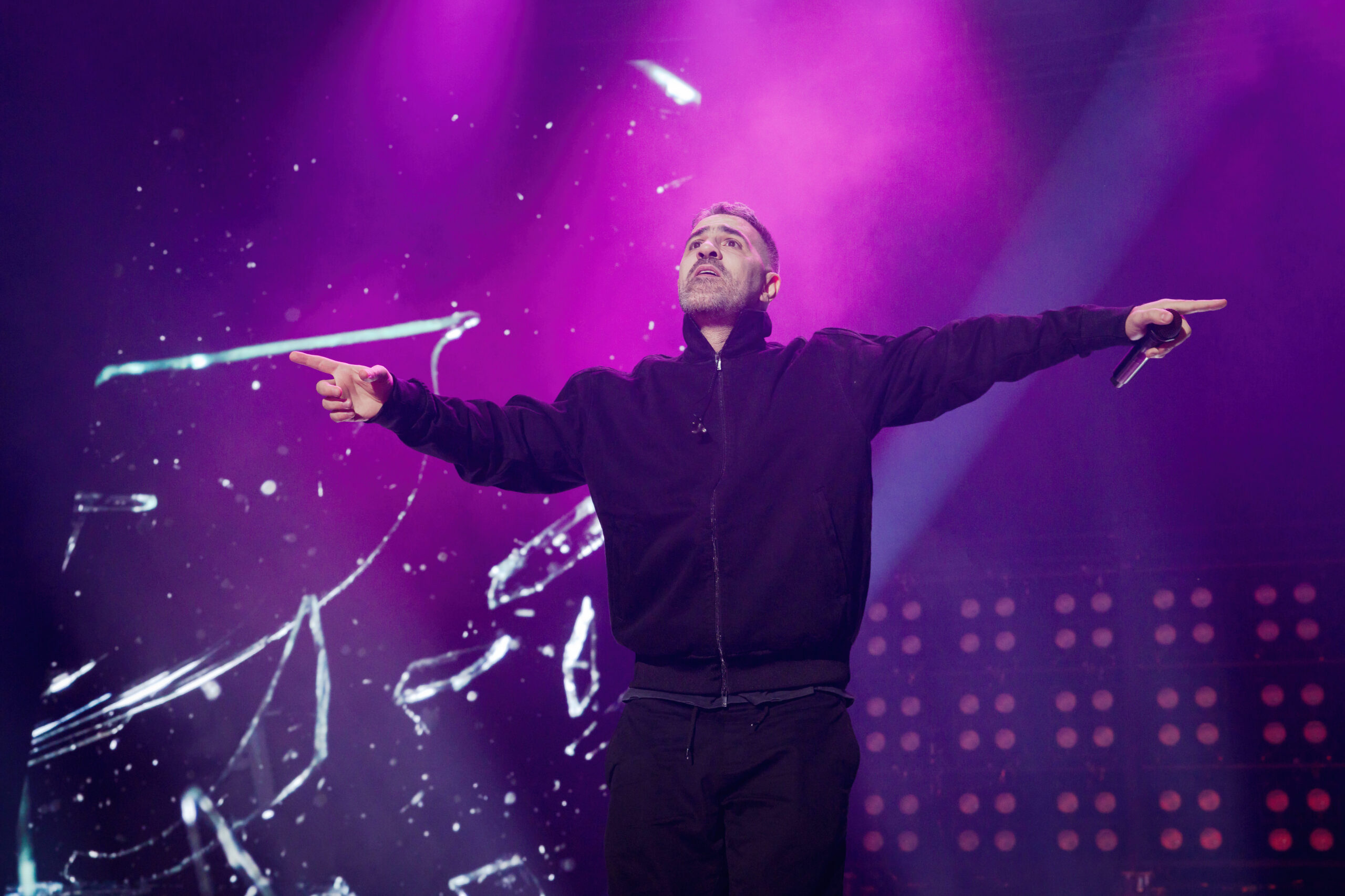 BERLIN, GERMANY - MARCH 21: German rapper Bushido performs live on stage during a concert at the Mercedes-Benz Arena on Ma...