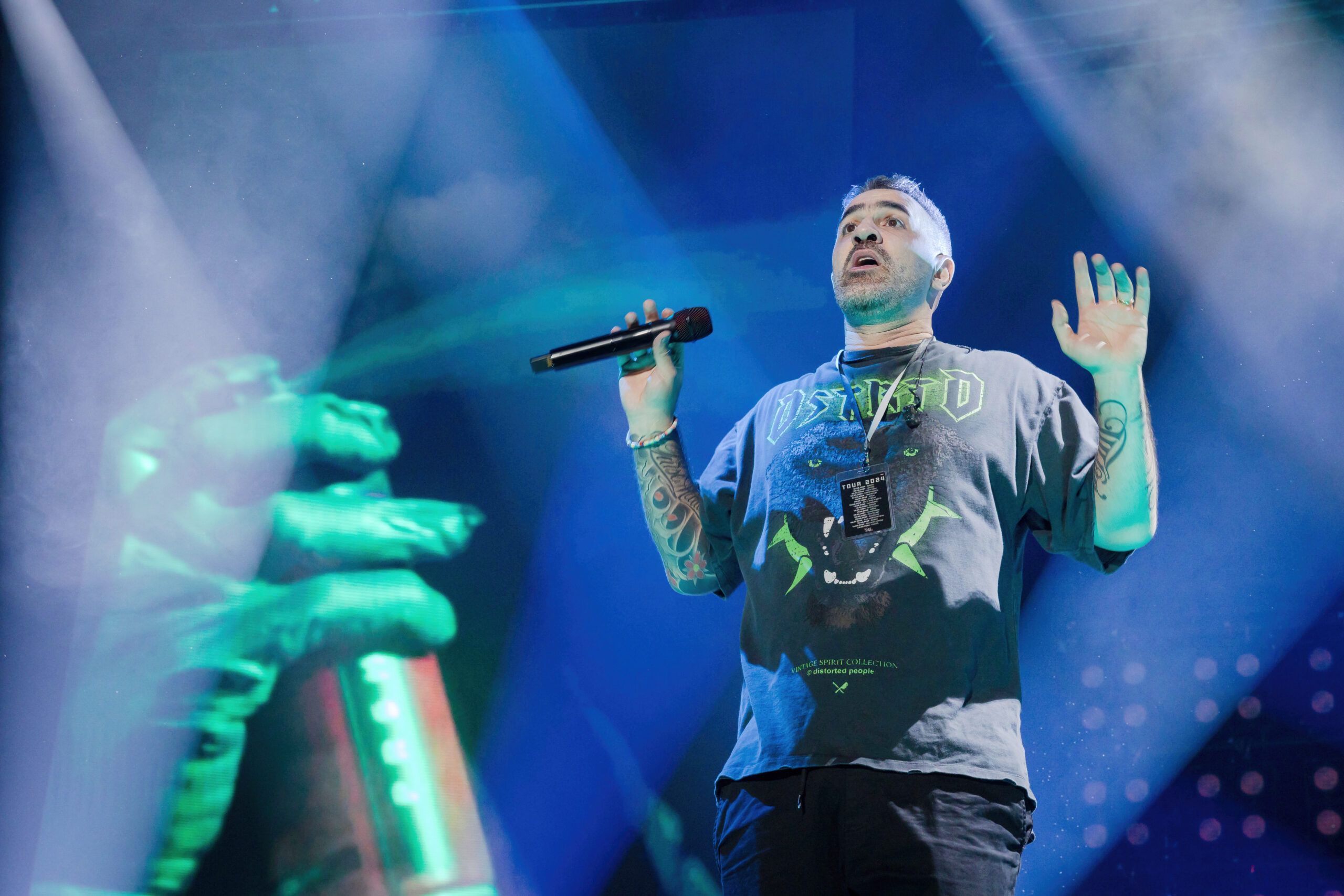 BERLIN, GERMANY - MARCH 21: German rapper Bushido performs live on stage during a concert at the Mercedes-Benz Arena on Ma...