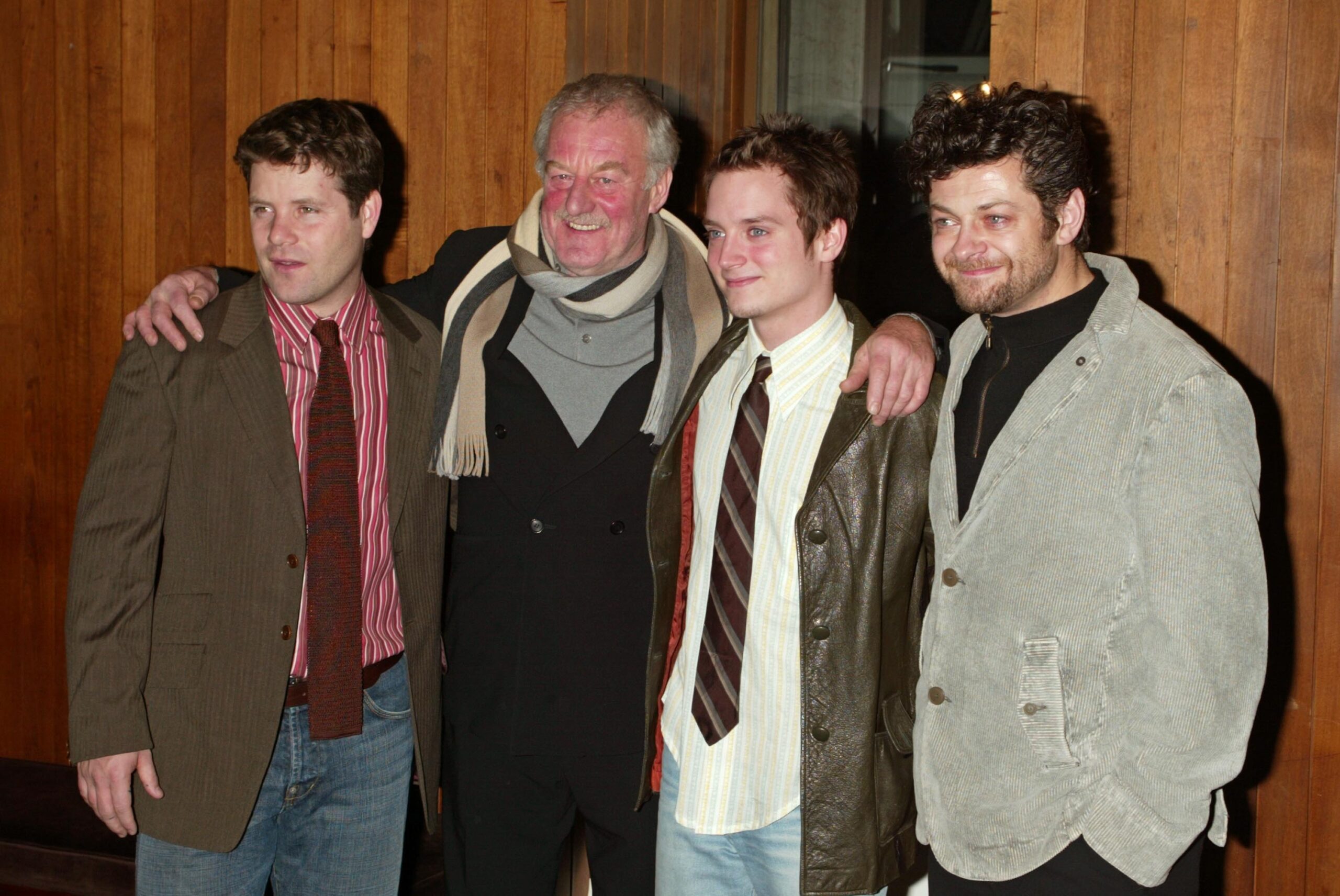 Sean Astin, Bernard Hill, Elijah Wood und Andy Serkis von „Herr der Ringe“