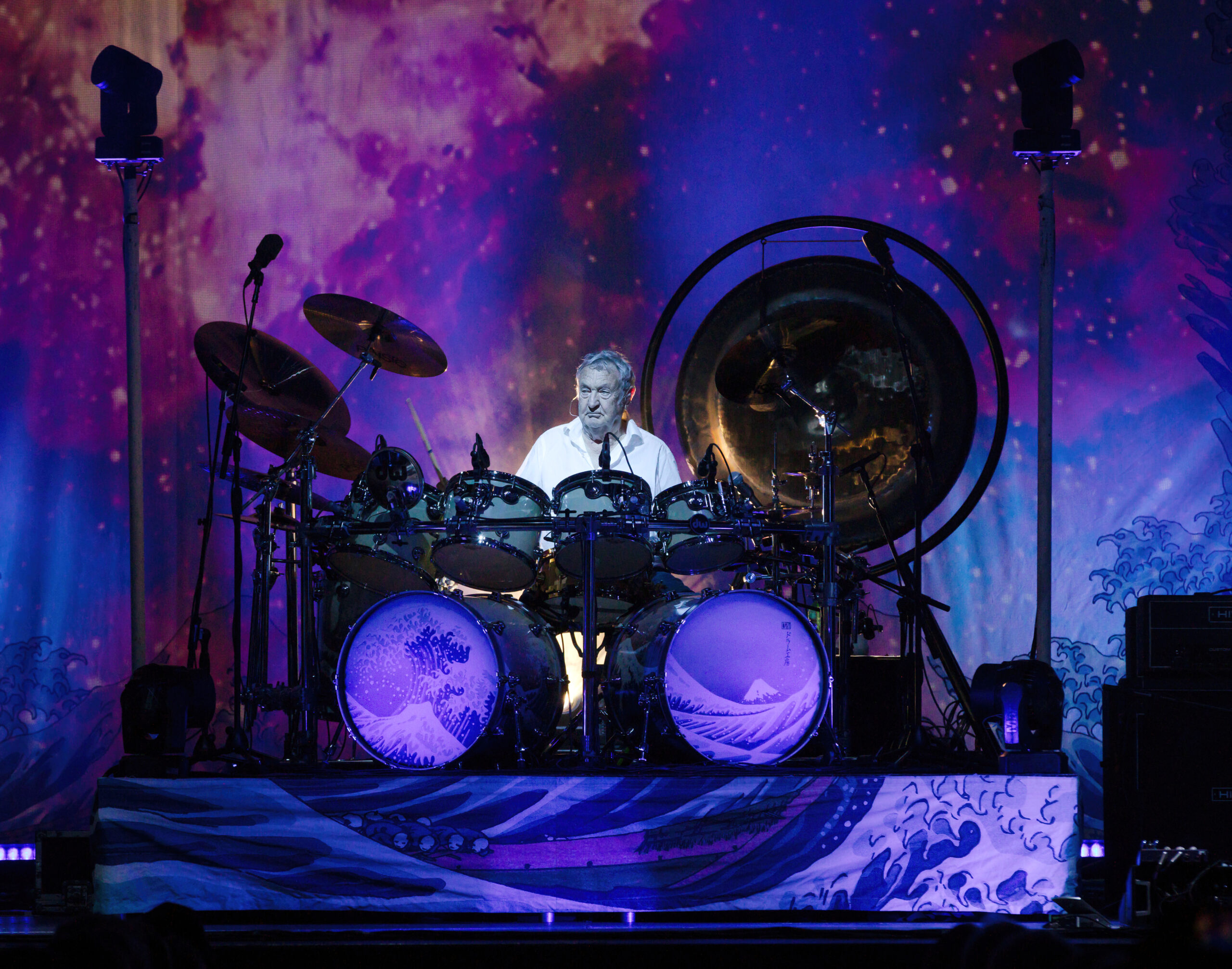 BERLIN, GERMANY - JULY 30: British drummer Nick Mason performs live on stage during a concert at the Tempodrom on July 30,...