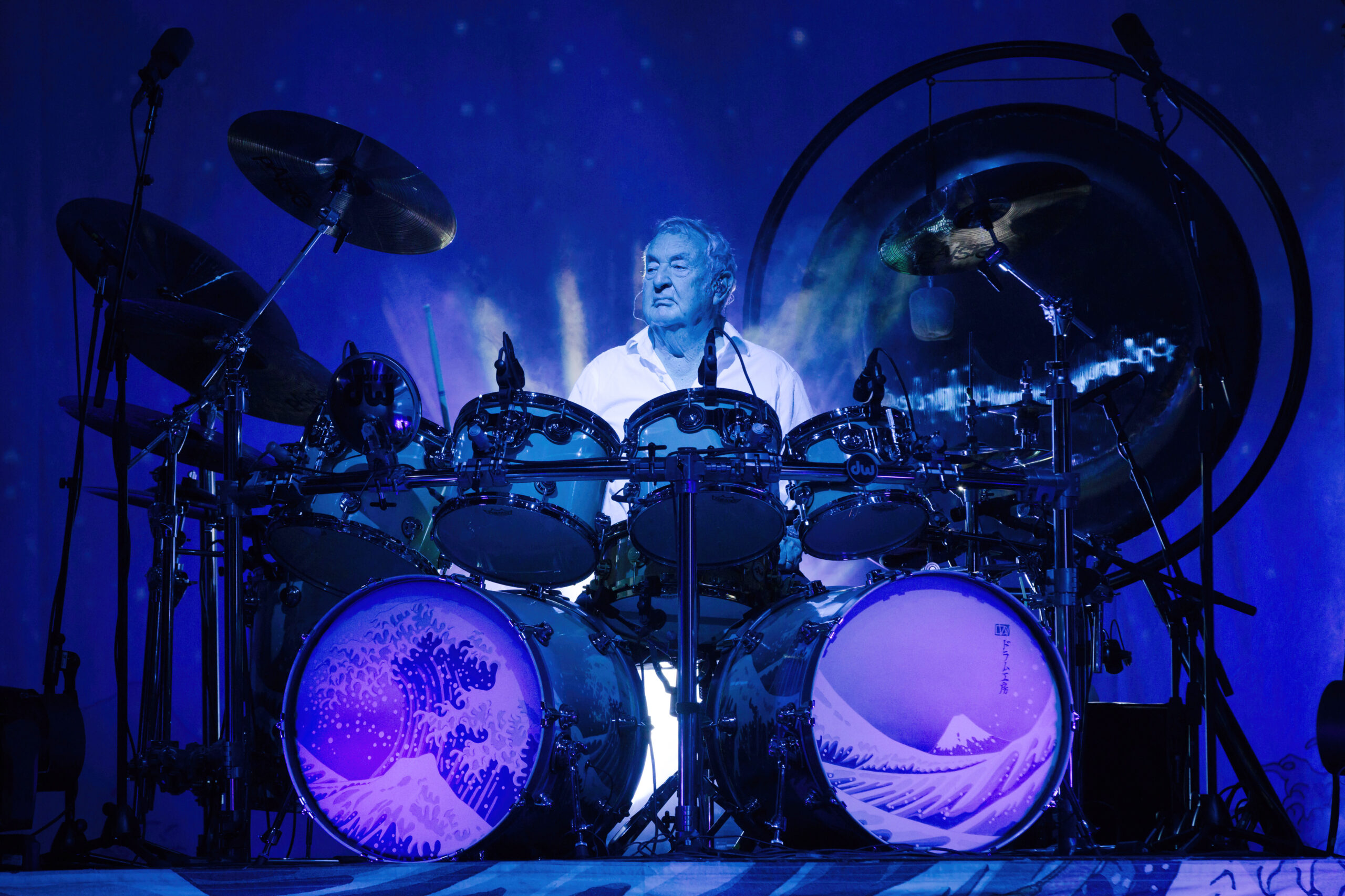 BERLIN, GERMANY - JULY 30: British drummer Nick Mason performs live on stage during a concert at the Tempodrom on July 30,...