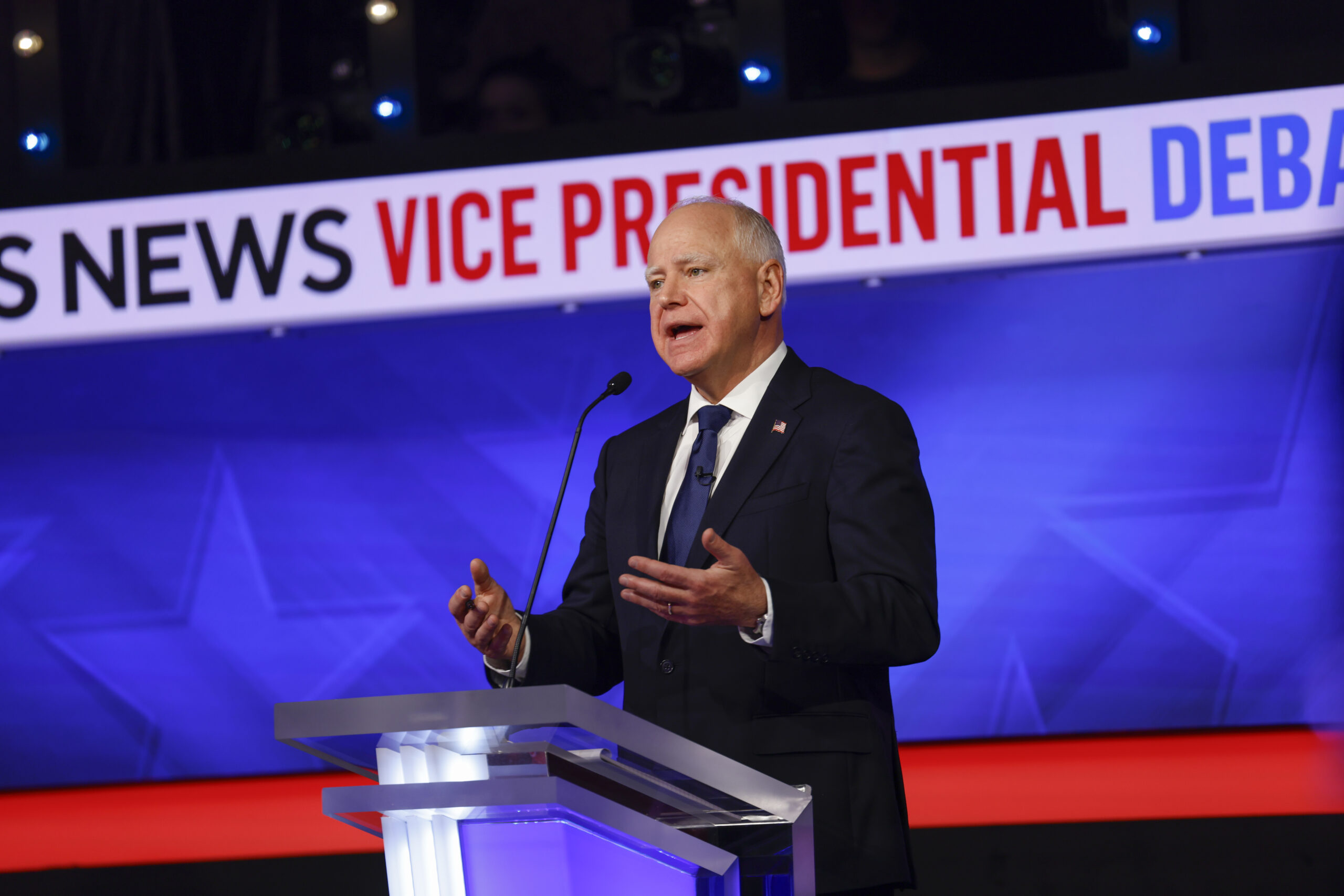 Tim Walz bei der Vice Presidential Debate