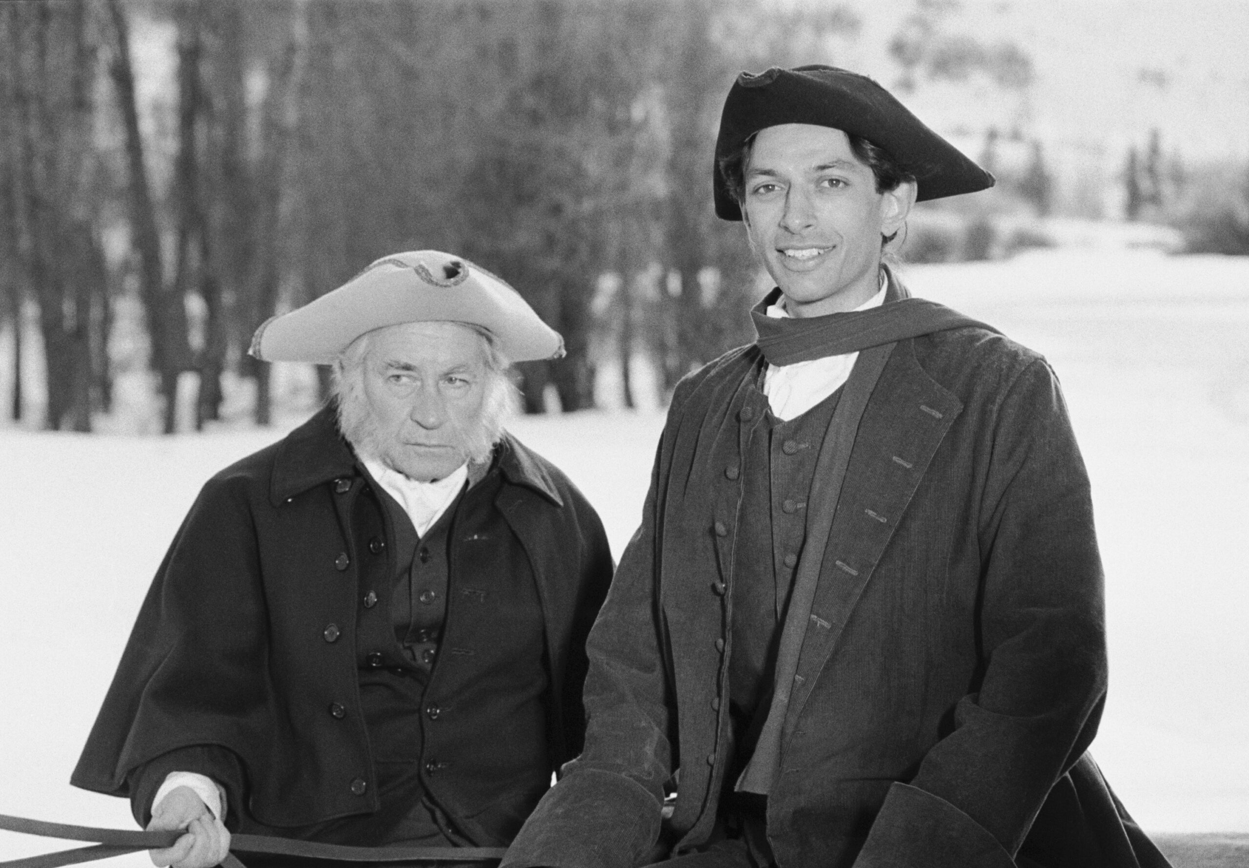 THE LEGEND OF SLEEPY HOLLOW -- Aired 10/31/80 -- Pictured: (l-r) John Sylvester White as Vanderhoof, Jeff Goldblum as Icha...