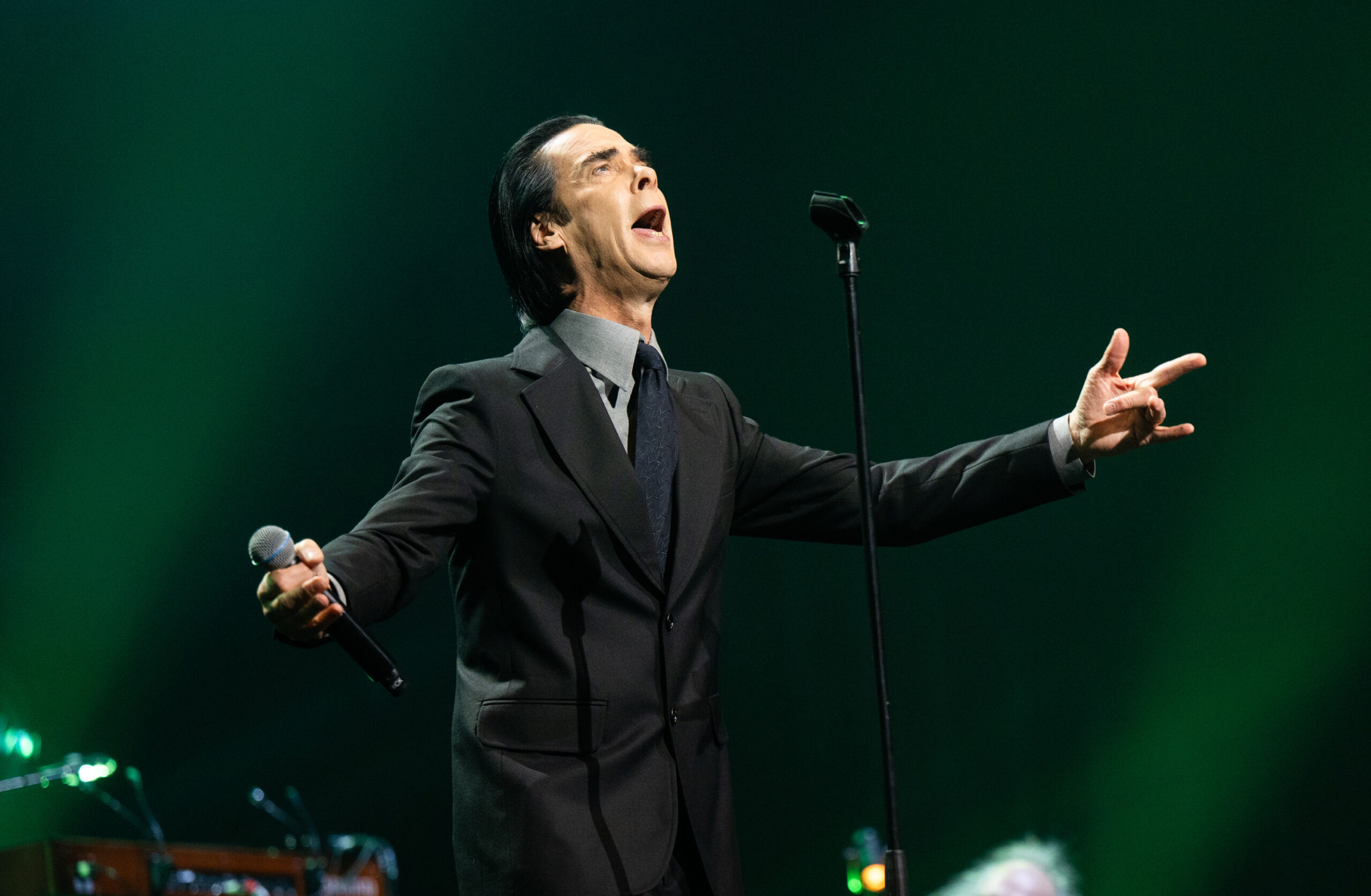 LONDON, ENGLAND - NOVEMBER 08: Nick Cave of Nick Cave and The Bad Seeds performs live on stage at The O2 Arena on November...