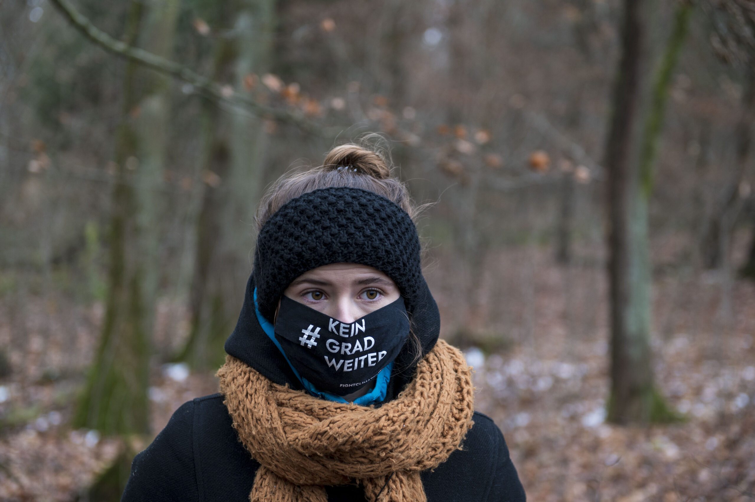 Auch eine Atemschutzmaske kann etwas aussagen: Luisa Neubauer im Dezember 2020