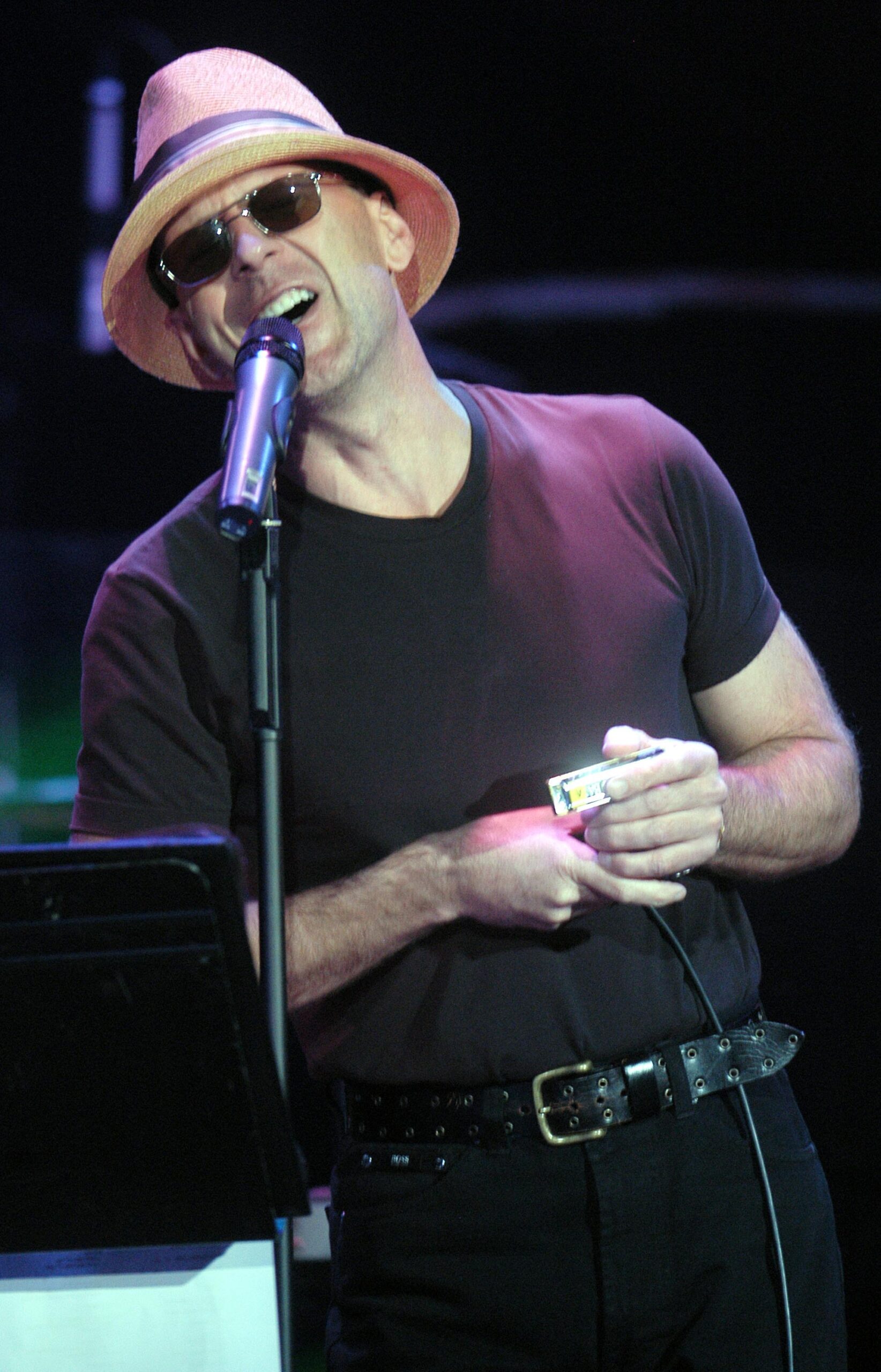 Bruce Willis during Bruce Willis and The Accelerators In Concert at The House of Blues in Downtown Disney in Anaheim, Cali...