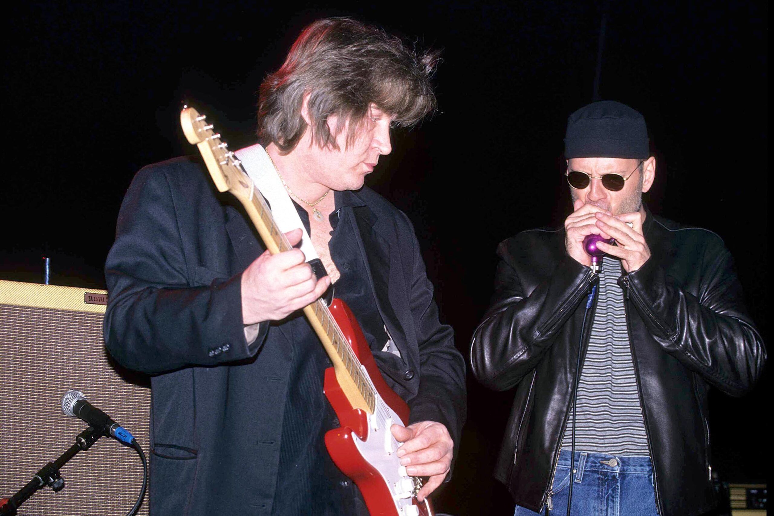 Bruce Willis during Bruce Willis in Concert - March 1, 1996 at London Astoria in London, Great Britain. (Photo by Fred Duv...