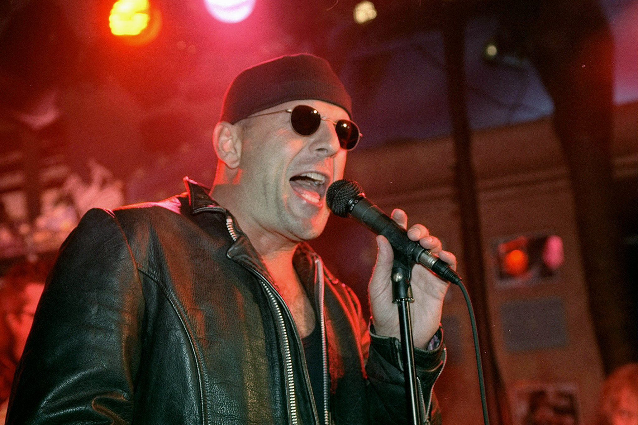 UNITED STATES - OCTOBER 22:  Bruce Willis performing concert for Sears' Canyon River blue jeans launching at Planet Hollyw...