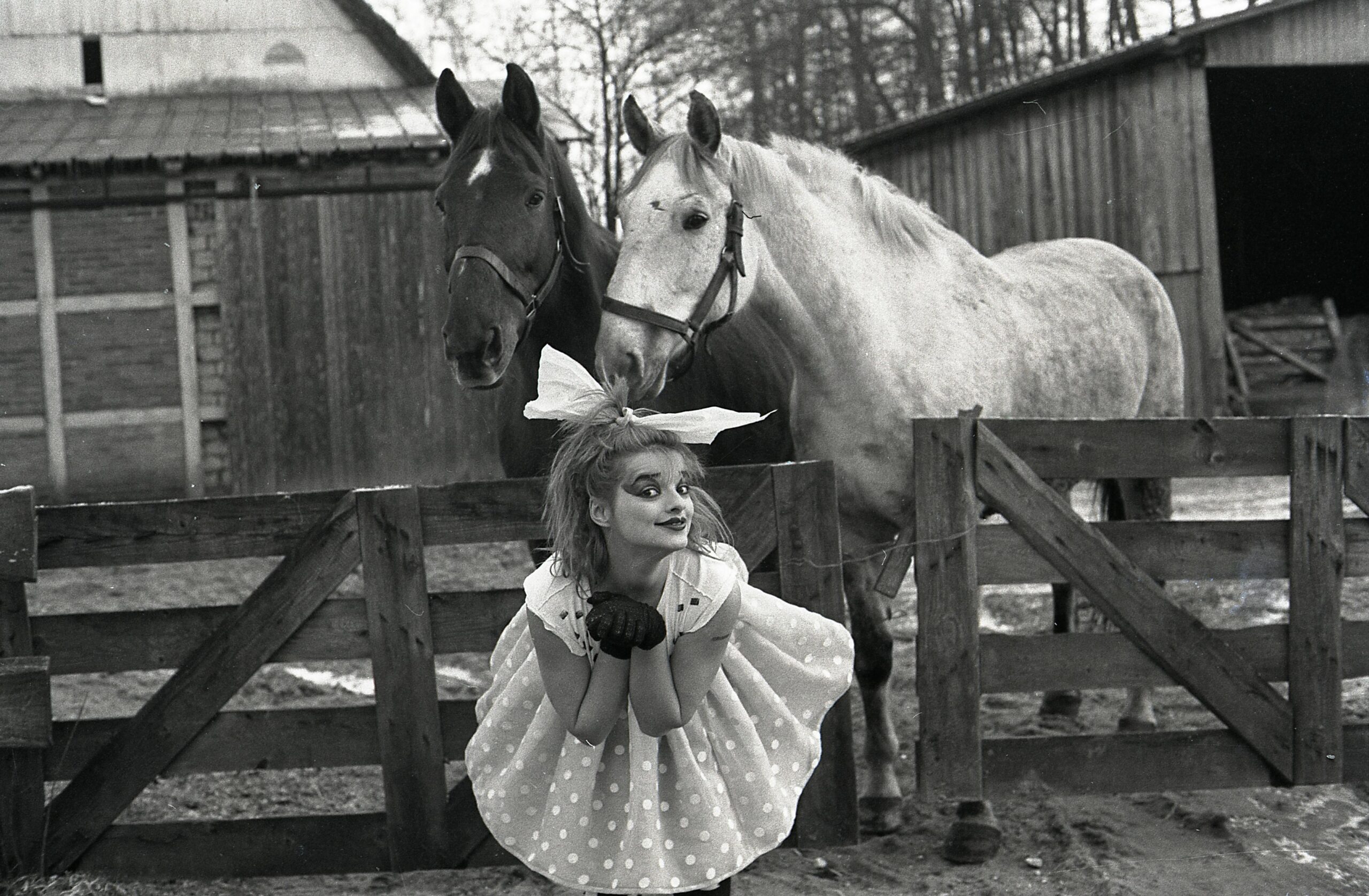German singer Nina Hagen posed with a horse, Germany, circa 1980. (Photo by Gunter Zint/K & K Ulf Kruger OHG/Redferns)