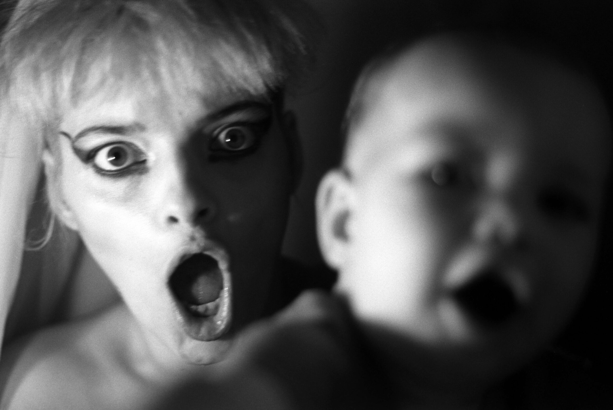 UNITED KINGDOM - JANUARY 01:  Photo of Nina HAGEN; B&W Posed, Nina and daughter Cosma Shiva Hagen  (Photo by Peter Noble/R...