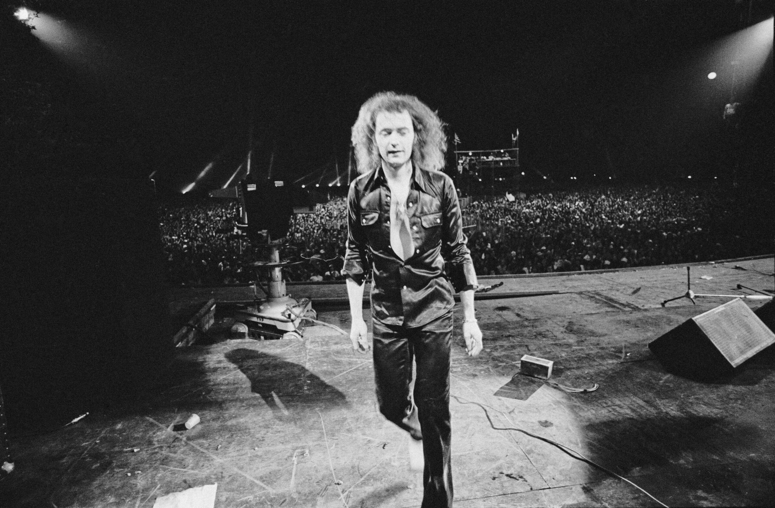 Ritchie Blackmore am 6. April 1974 beim legendären California Jam im Ontario Motor Speedway.