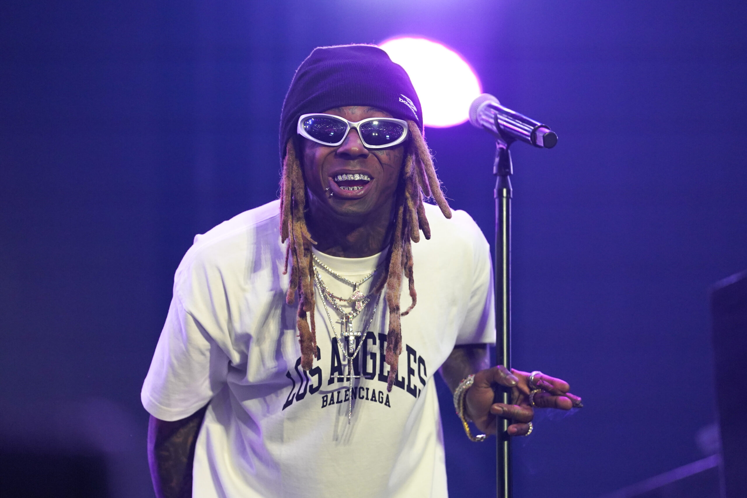 ATLANTA, GEORGIA - JANUARY 18: Lil Wayne performs onstage during the AT&T Playoff Playlist Live! concert at State Farm Are...