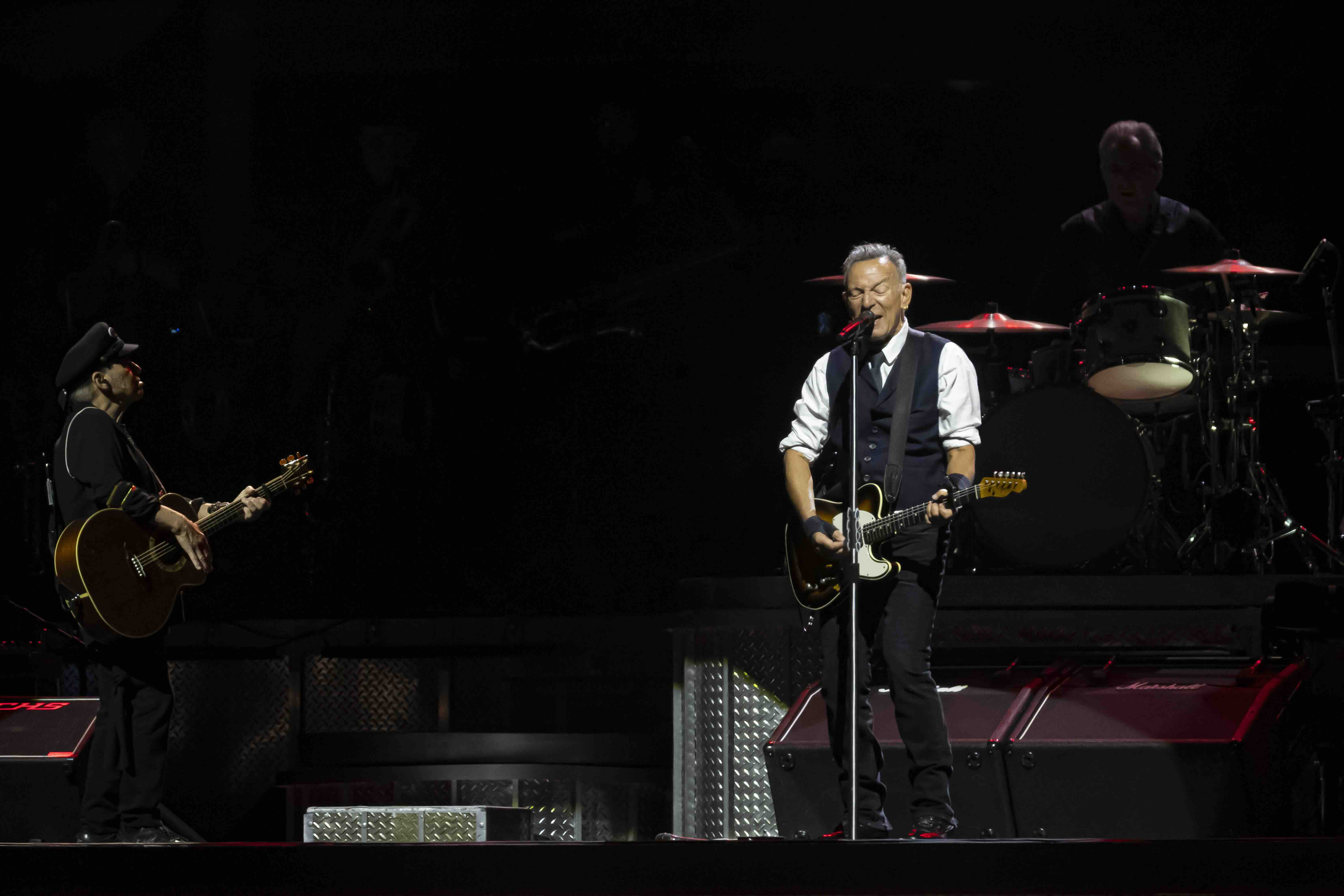 LILLE, FRANCE - MAY 24: Bruce Springsteen and The E Street Band perform at Decathlon Arena on May 24, 2025 in Lille, Franc...