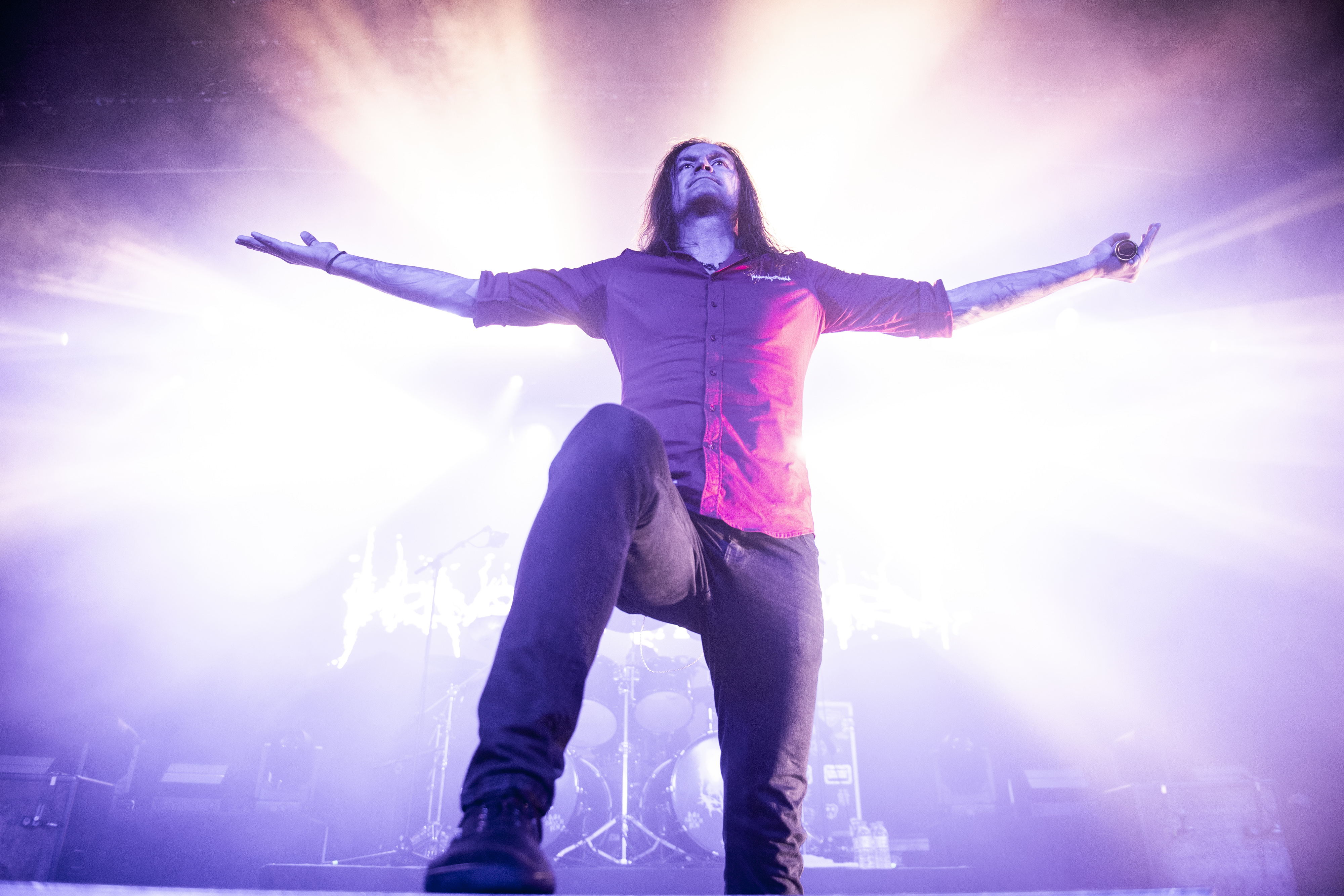 MADRID, SPAIN - FEBRUARY 05: Marcus Bischoff of the German extreme metal band Heaven Shall Burn performs on stage at La Ri...