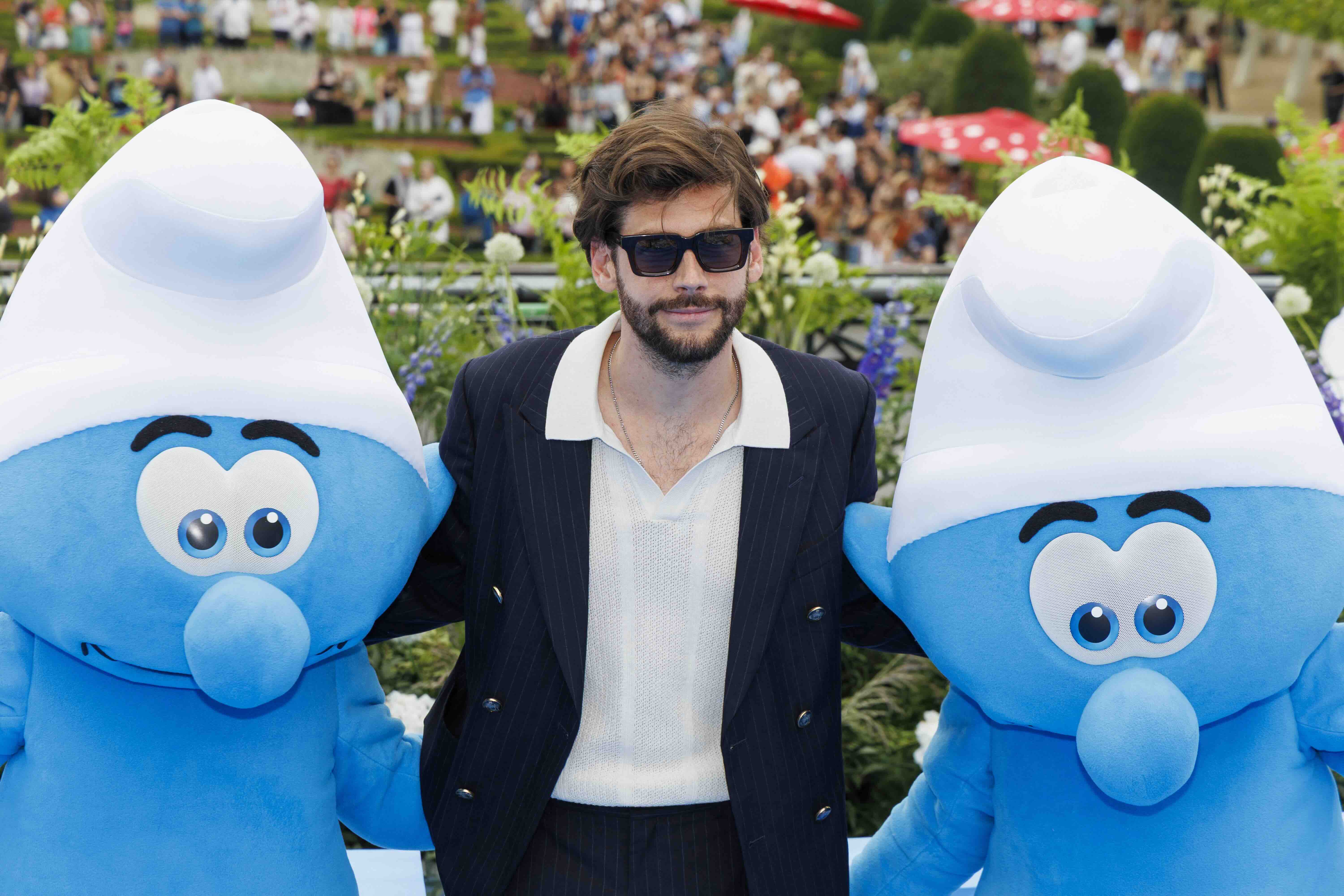Alvaro Soler poses for the photographer during the world premier of the new film 'De Smurfen/ Les Schtroumpfs', Saturday 2...