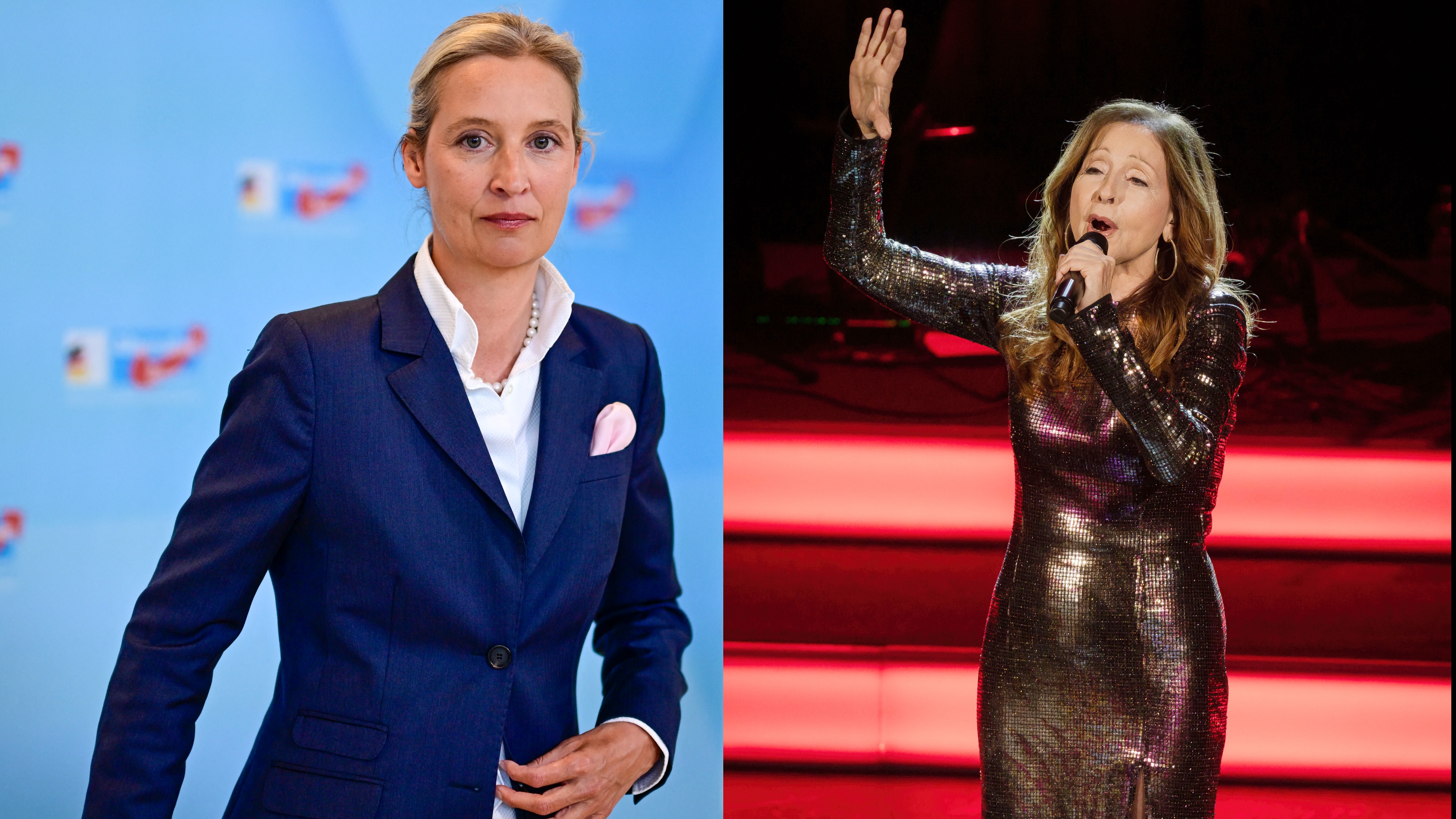 Alice Weidel (AfD) und Sängerin Vicky Leandros