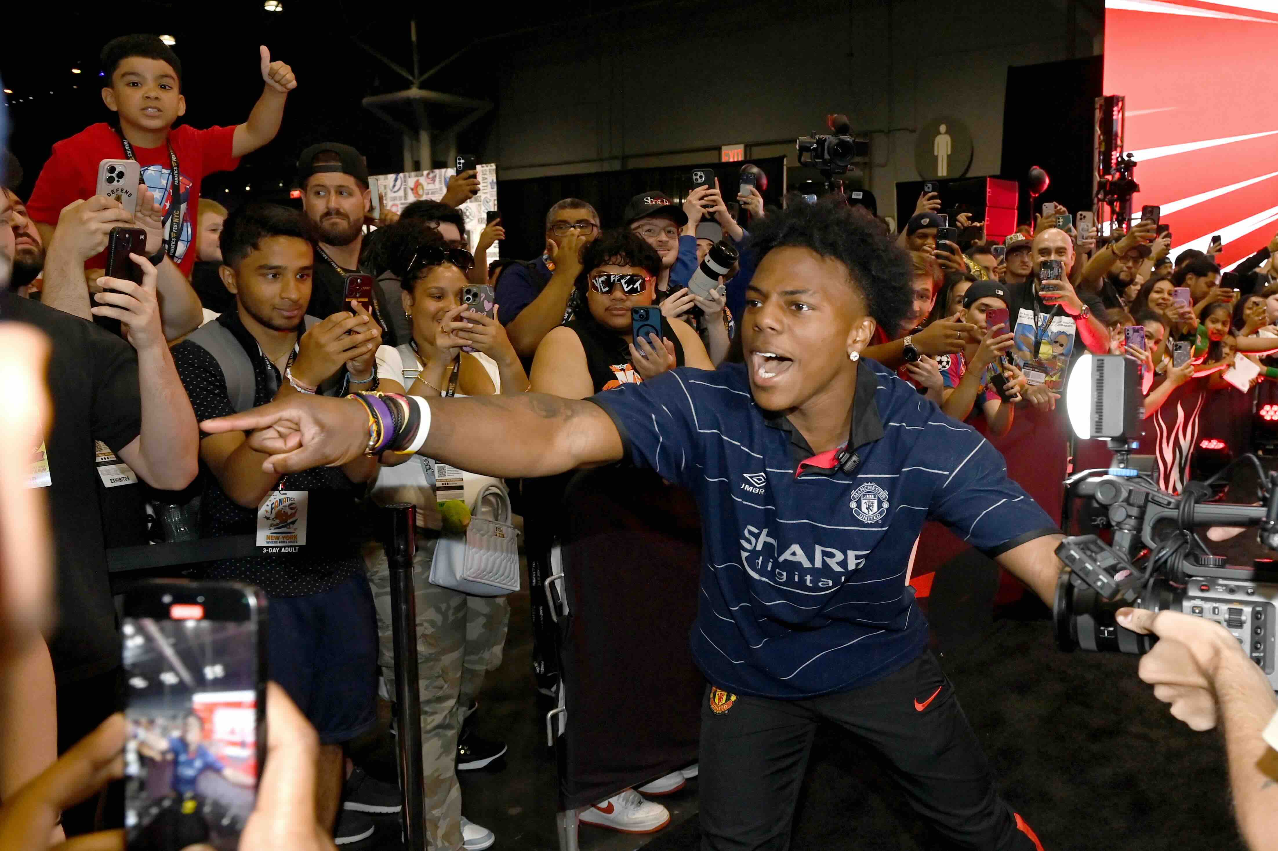 NEW YORK, NEW YORK - JUNE 21: IShowSpeed attends Fanatics Fest NYC 2025 at Javits Center on June 21, 2025 in New York City...