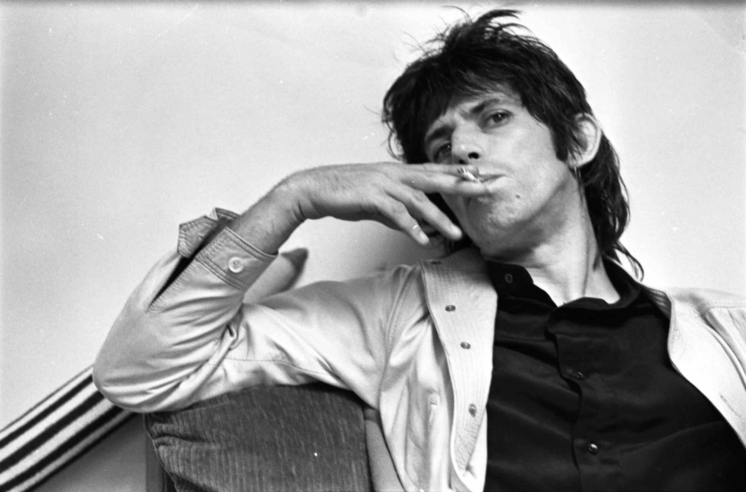 NEW YORK CITY, NY - SEPTEMBER 20: Keith Richards of The Rolling Stones is pictured in the offices of Rolling Stones Record...
