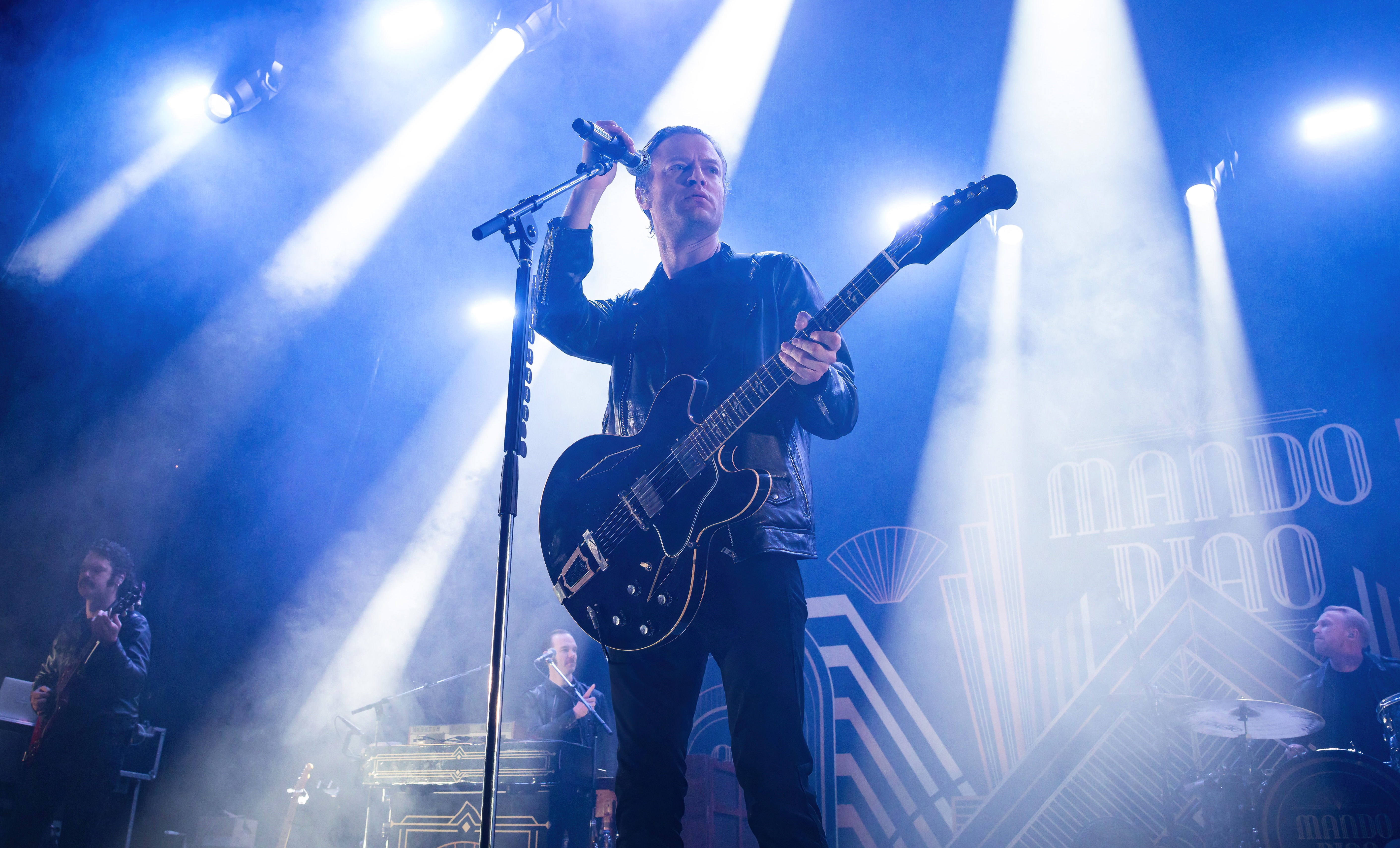 BERLIN, GERMANY - NOVEMBER 28: Singer Bjoern Dixgard of the Swedish band Mando Diao performs live on stage during a concer...