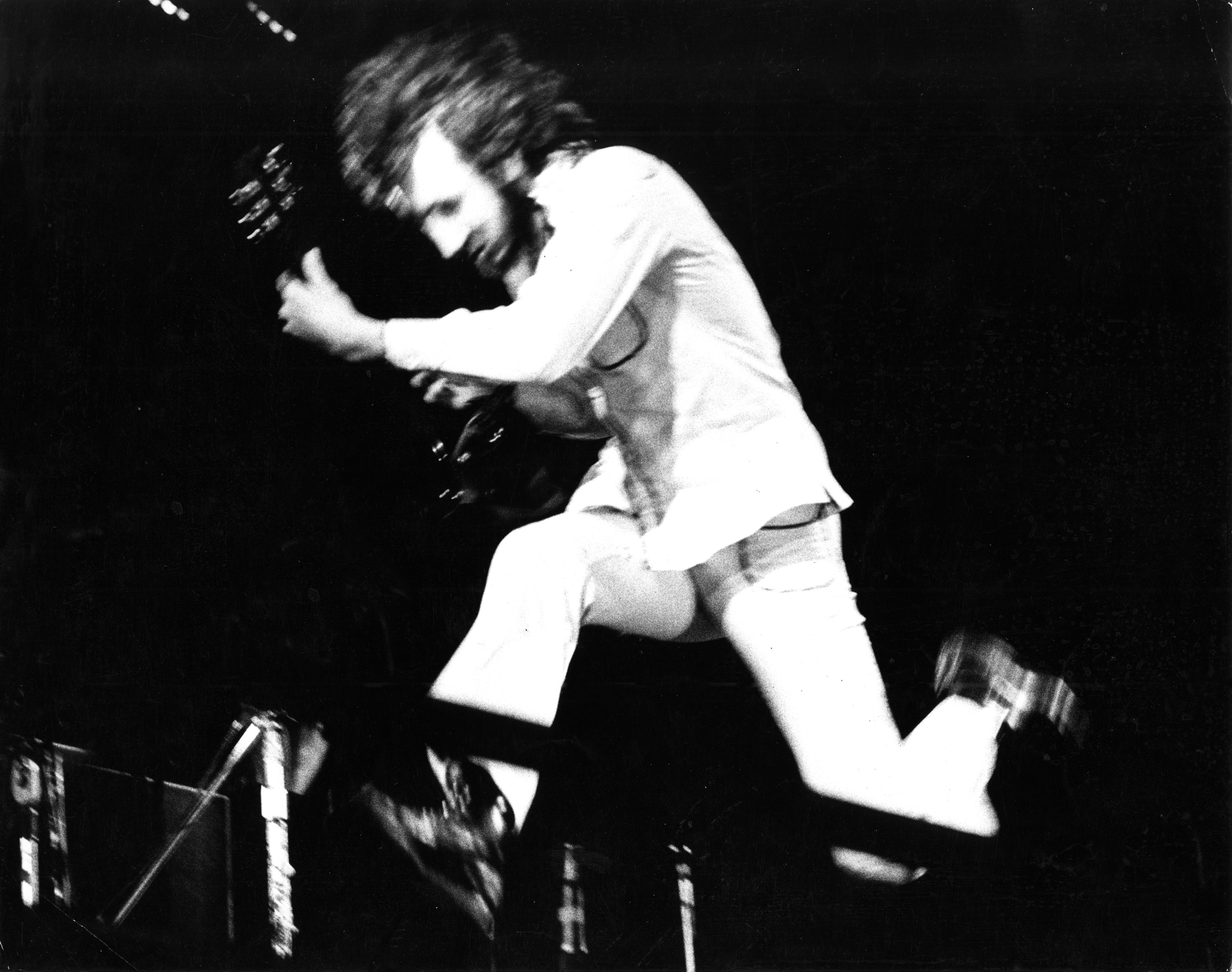 LONDON - SEPTEMBER 18: Pete Townshend from The Who performs live on stage at Oval Cricket Ground in London on September 18...