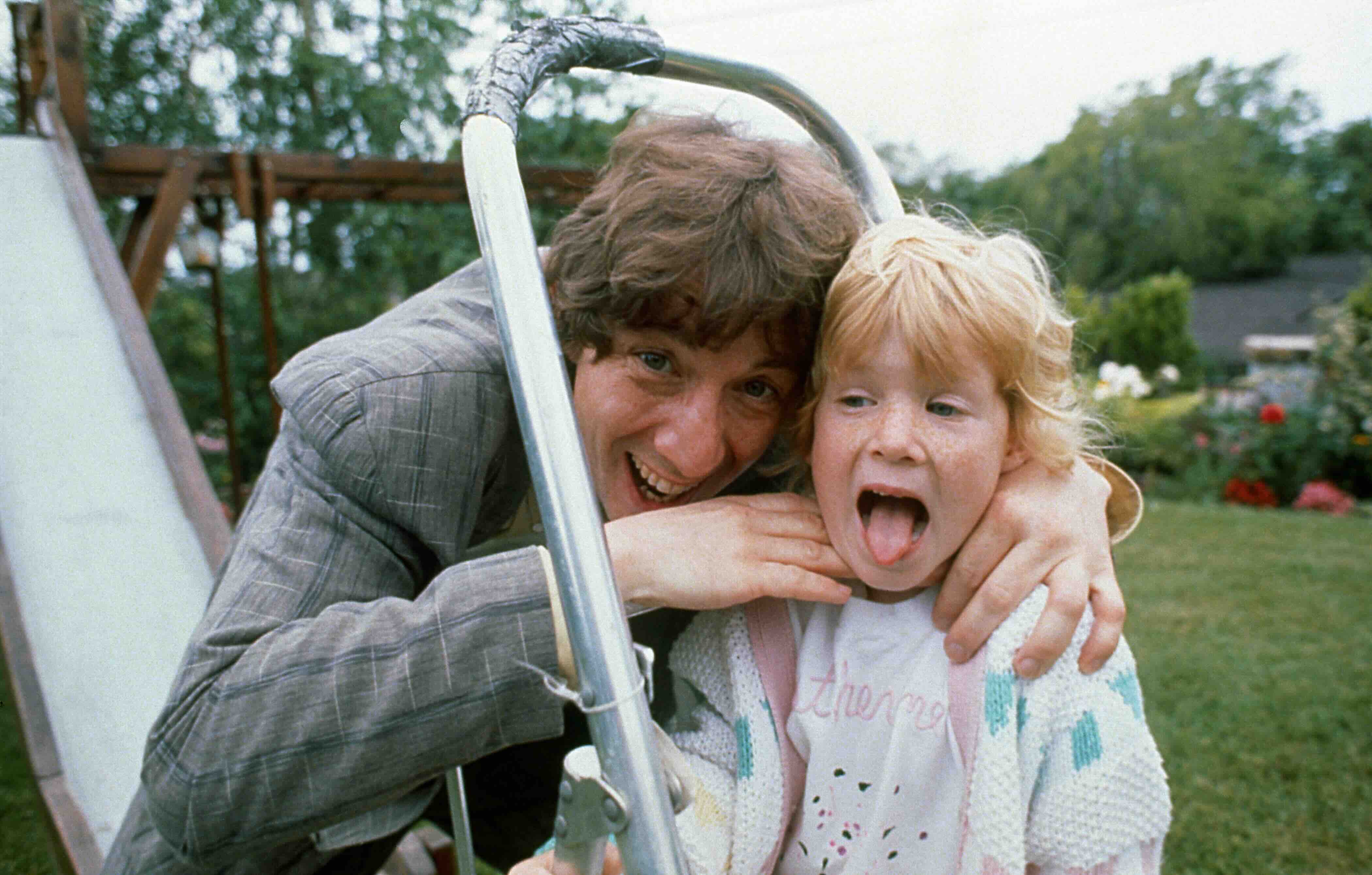 LOS ANGELES - 1989:  Actor and comedian Martin Short poses with daughter Katherine Elizabeth in 1989 in Los Angeles, Calif...